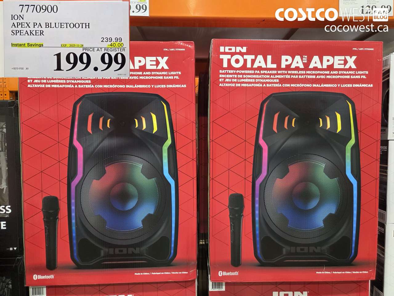 7770900 ION APEX PA BLUETOOTH SPEAKER ($40.00 INSTANT SAVINGS EXPIRES ON 2025-11-28) $199.99