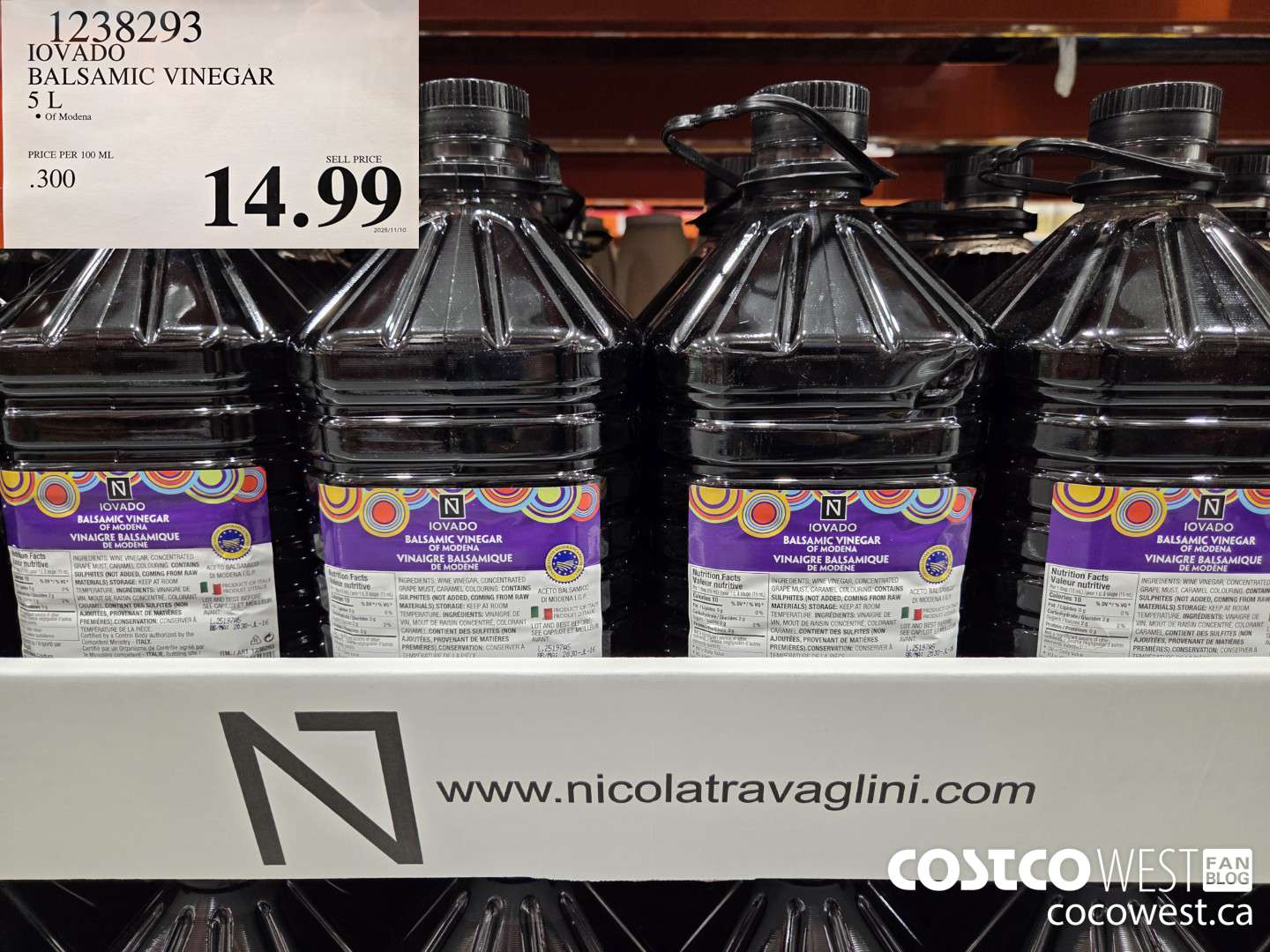 1238293 IOVADO BALSAMIC VINEGAR 5 L $14.99