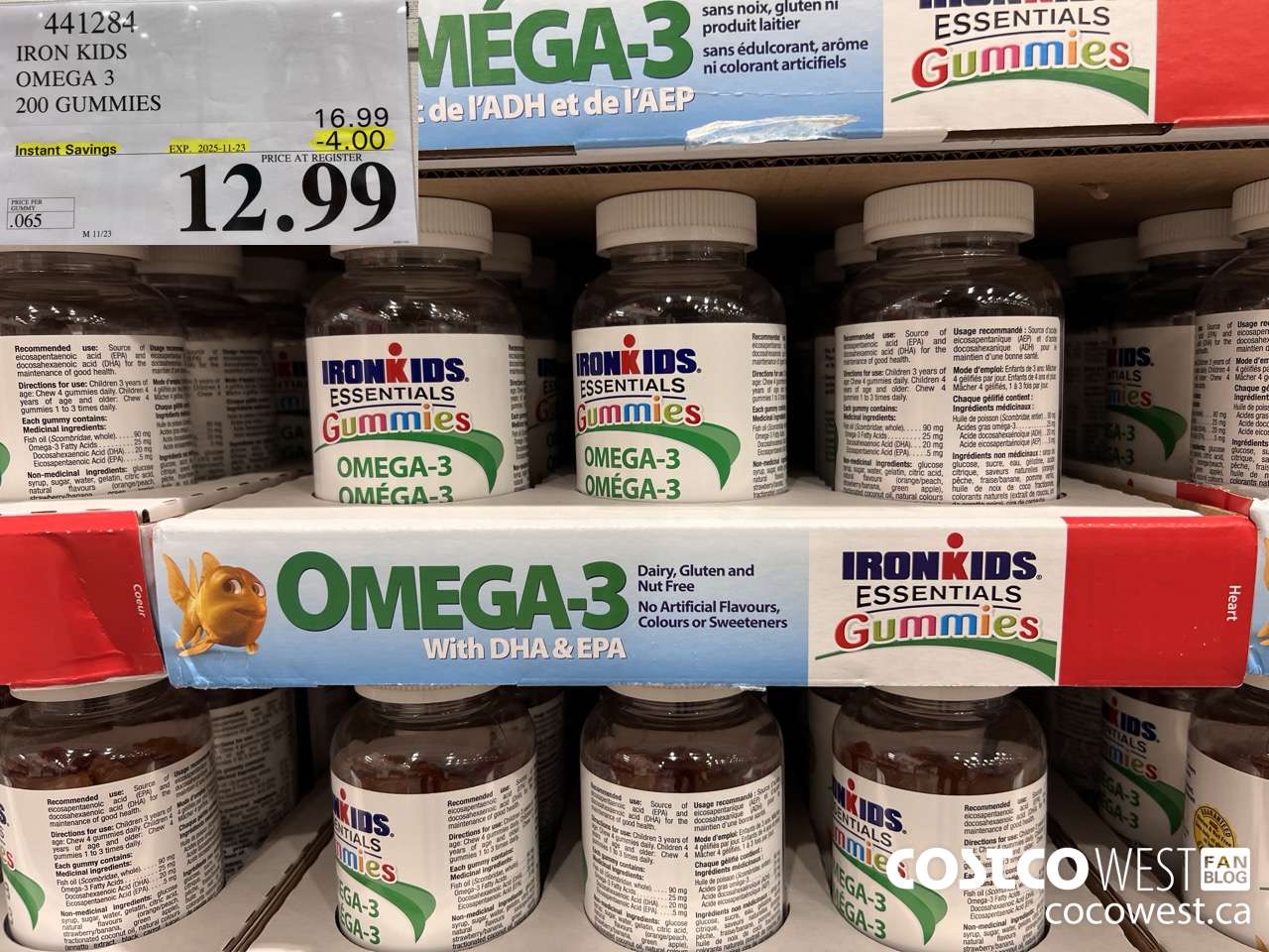 441284 IRON KIDS OMEGA 3 200 GUMMIES ($4.00 INSTANT SAVINGS EXPIRES ON 2025-11-23) $12.99