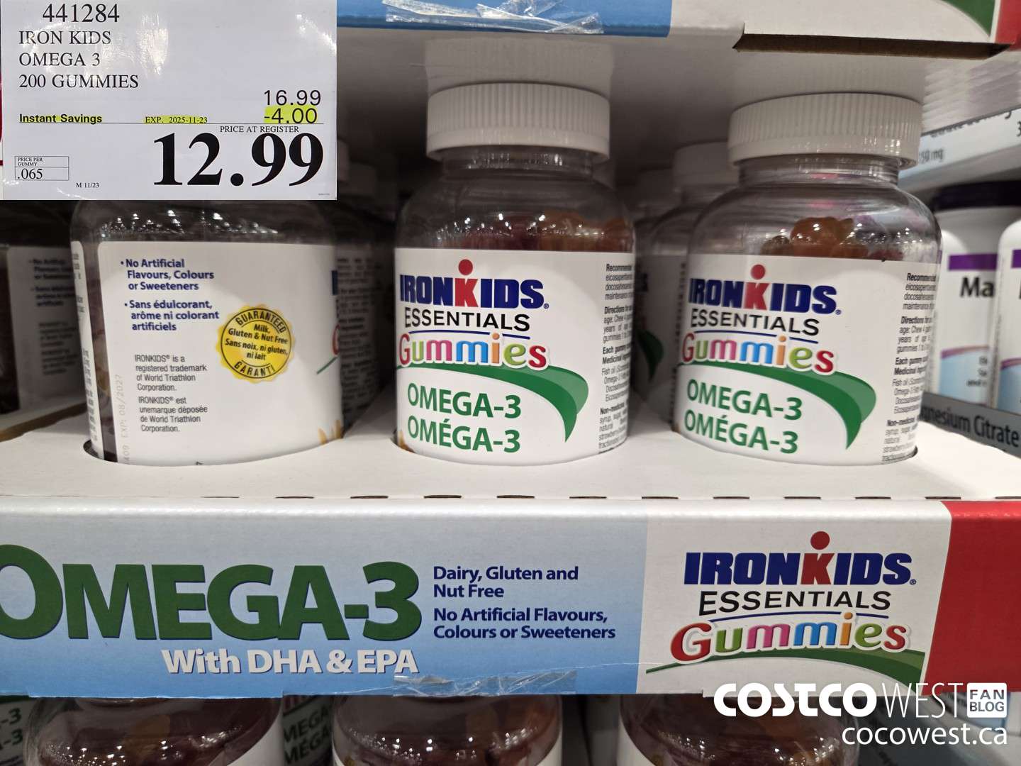 441284 IRON KIDS OMEGA 3 200 GUMMIES ($4.00 INSTANT SAVINGS EXPIRES ON 2025-11-23) $12.99