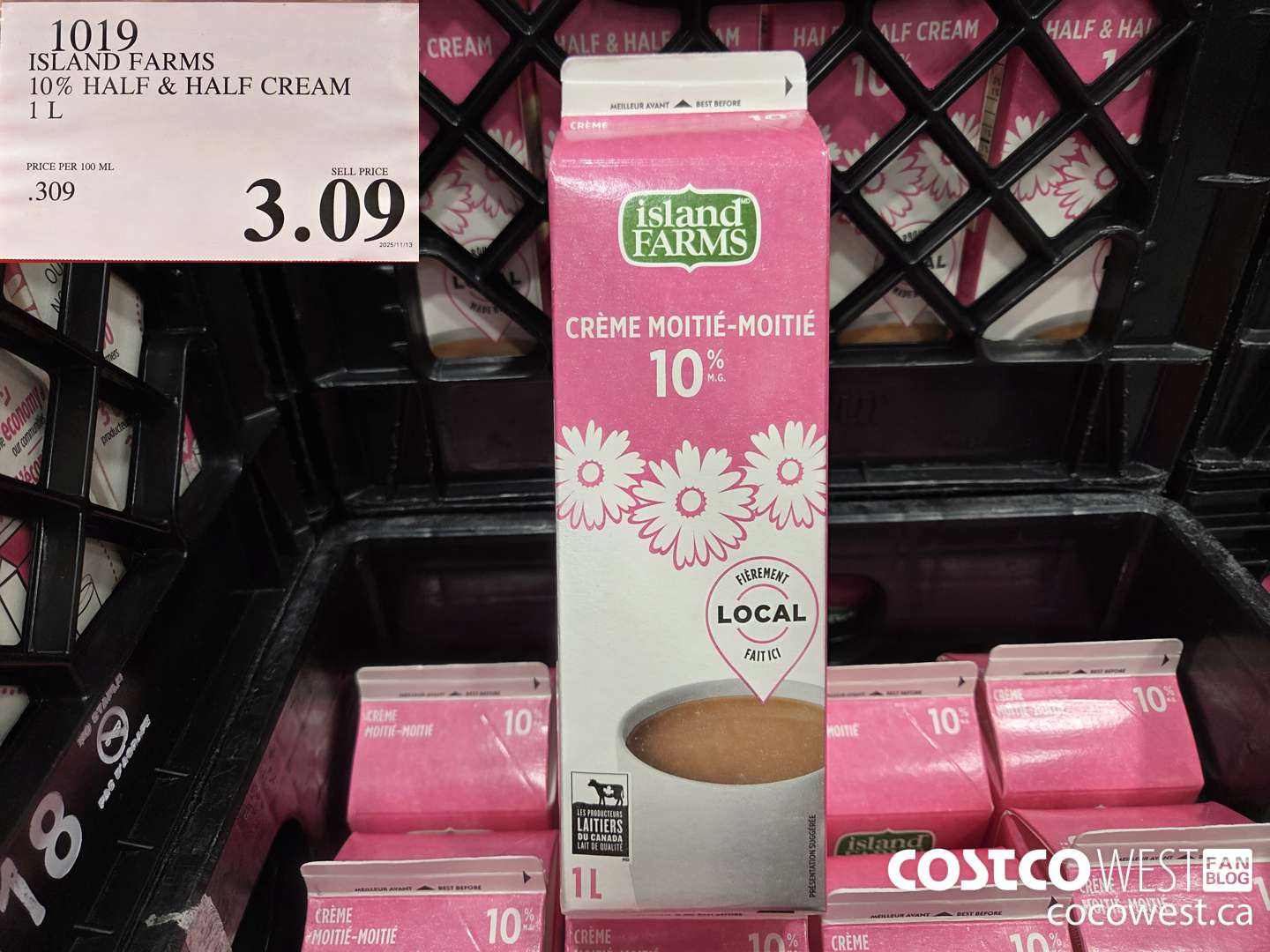 1019 ISLAND FARMS 10% HALF & HALF CREAM 1 L $3.09