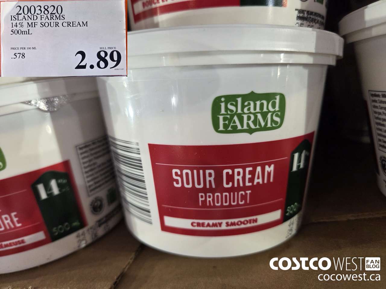 2003820 ISLAND FARMS 14% MF SOUR CREAM 500ML $2.89