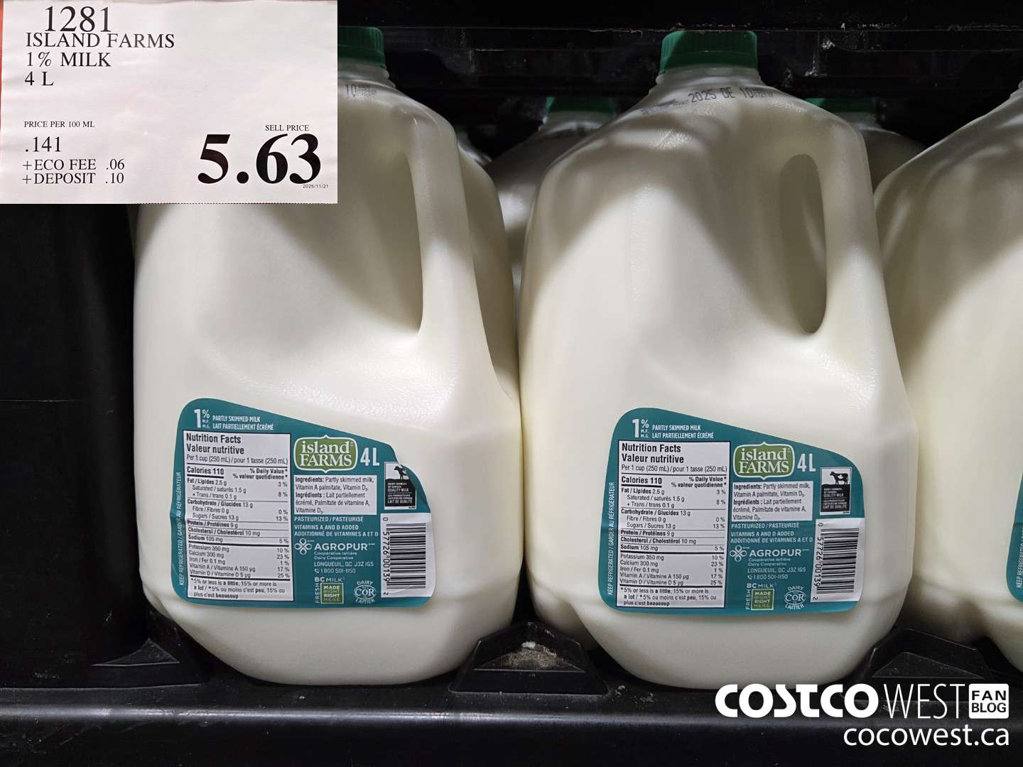 1281 ISLAND FARMS 1% MILK 4L $5.63