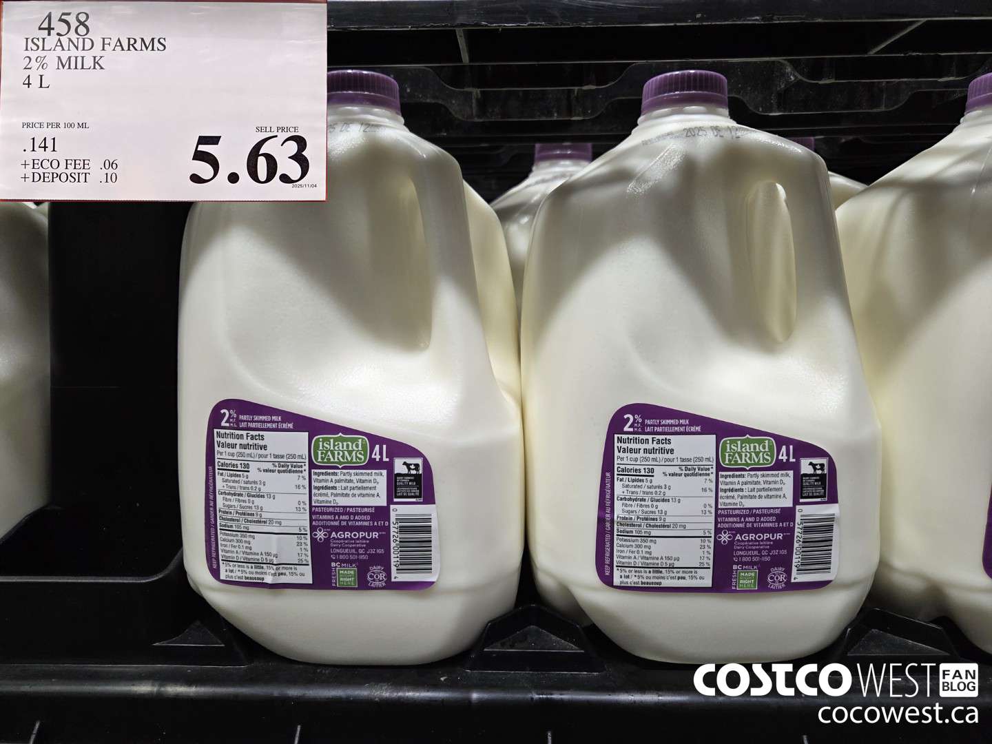 458 ISLAND FARMS 2% MILK 4L $5.63