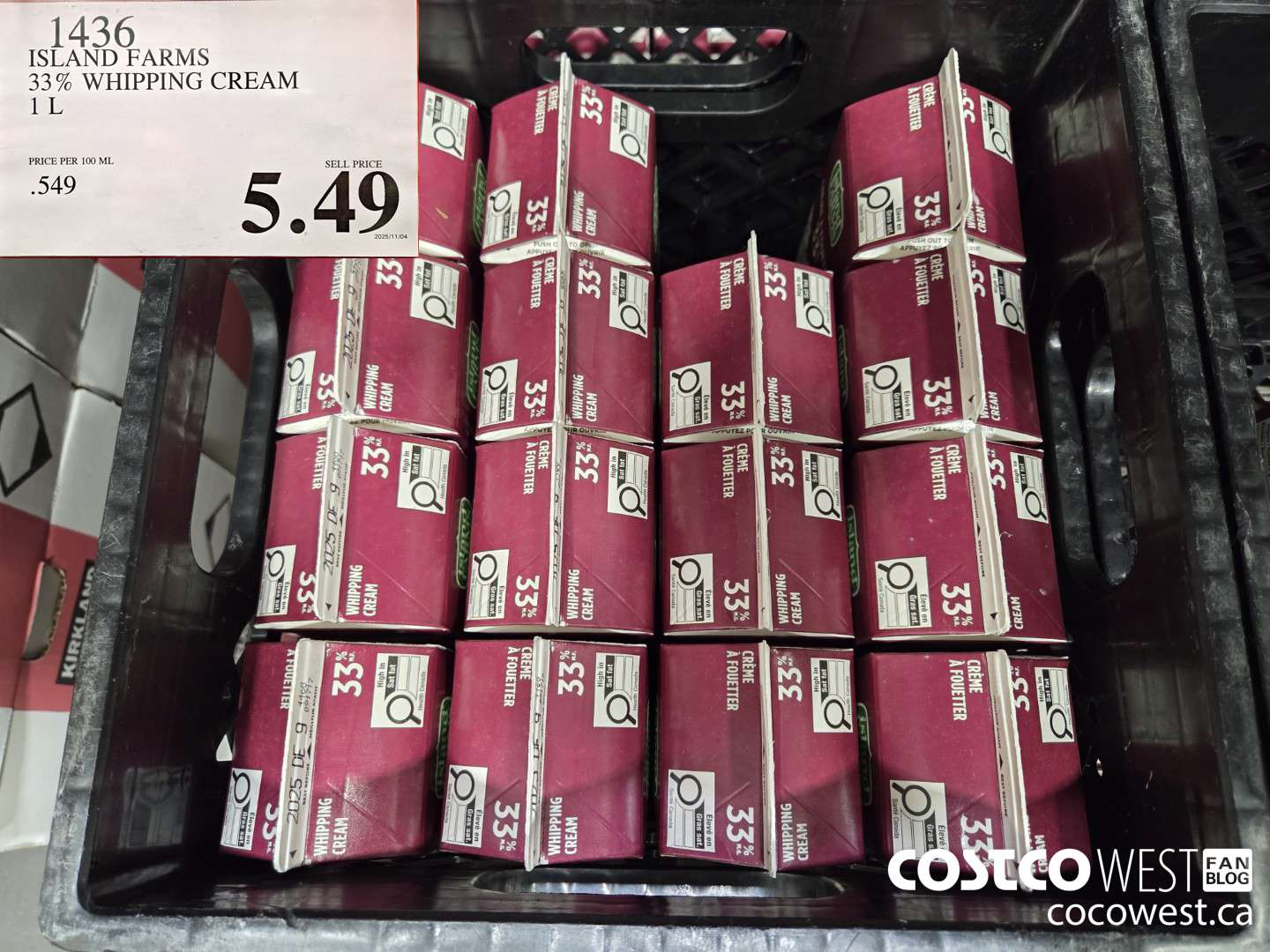 1436 ISLAND FARMS 33% WHIPPING CREAM 1 L $5.49