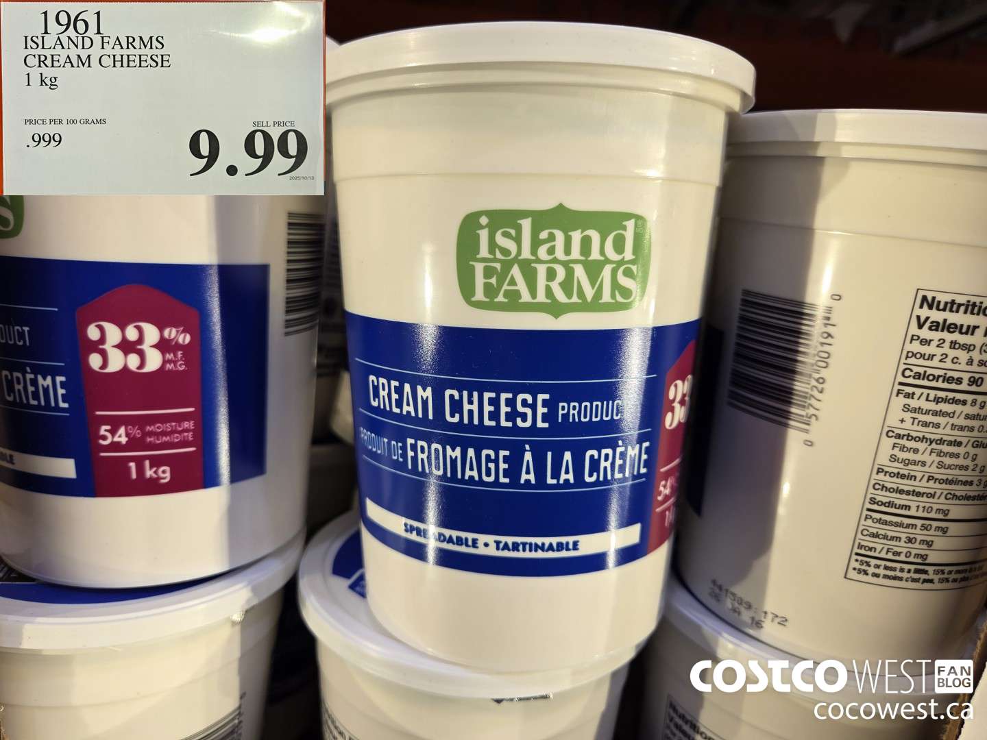 1961 ISLAND FARMS CREAM CHEESE 1 kg $9.99