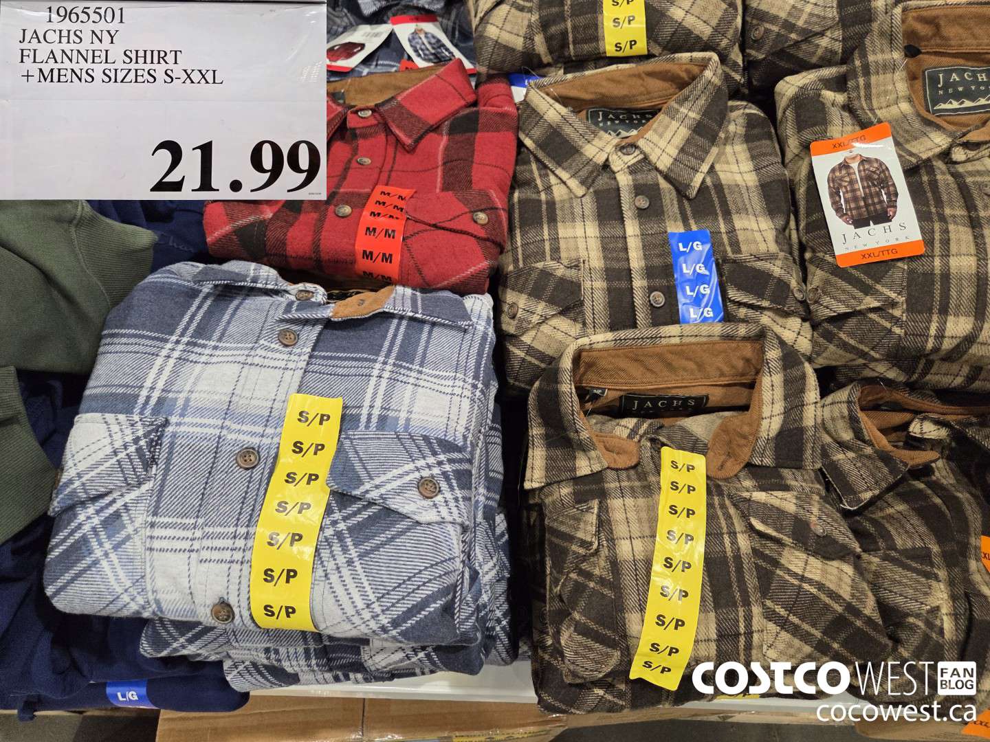 1965501 JACHS NY FLANNEL SHIRT MENS SIZES S-XXL $21.99