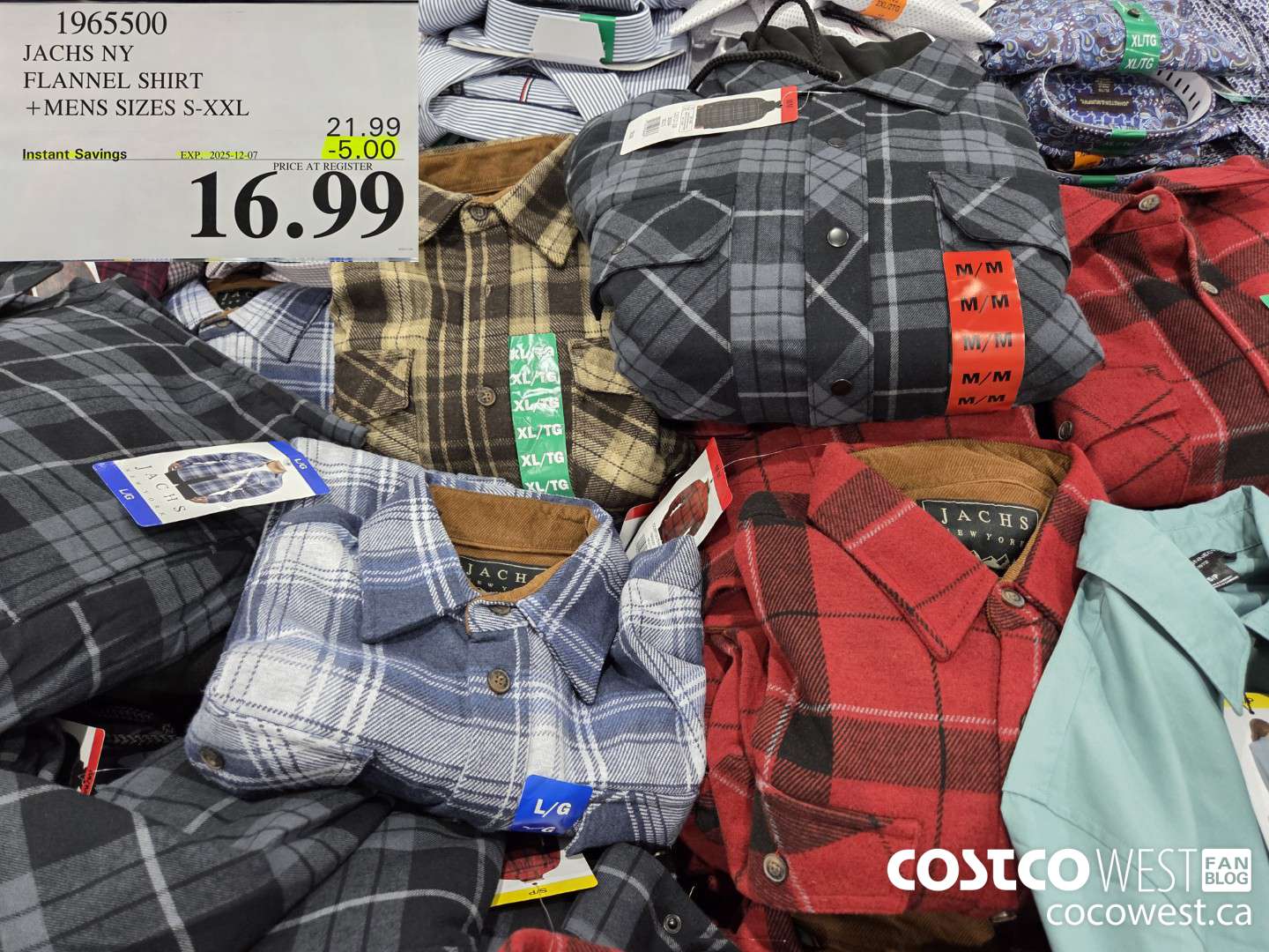 1965500 JACHS NY FLANNEL SHIRT MENS SIZES S-XXL ($5.00 INSTANT SAVINGS EXPIRES ON 2025-12-07) $16.99