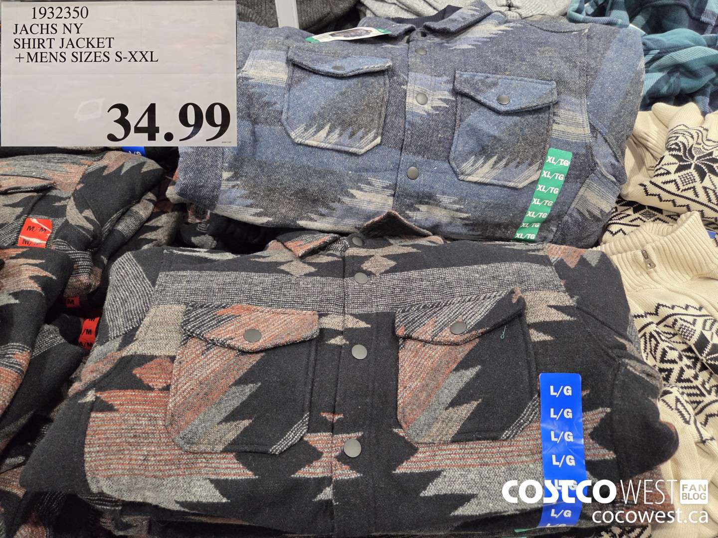 1932350 JACHS NY SHIRT JACKET MENS SIZES S-XXL $34.99