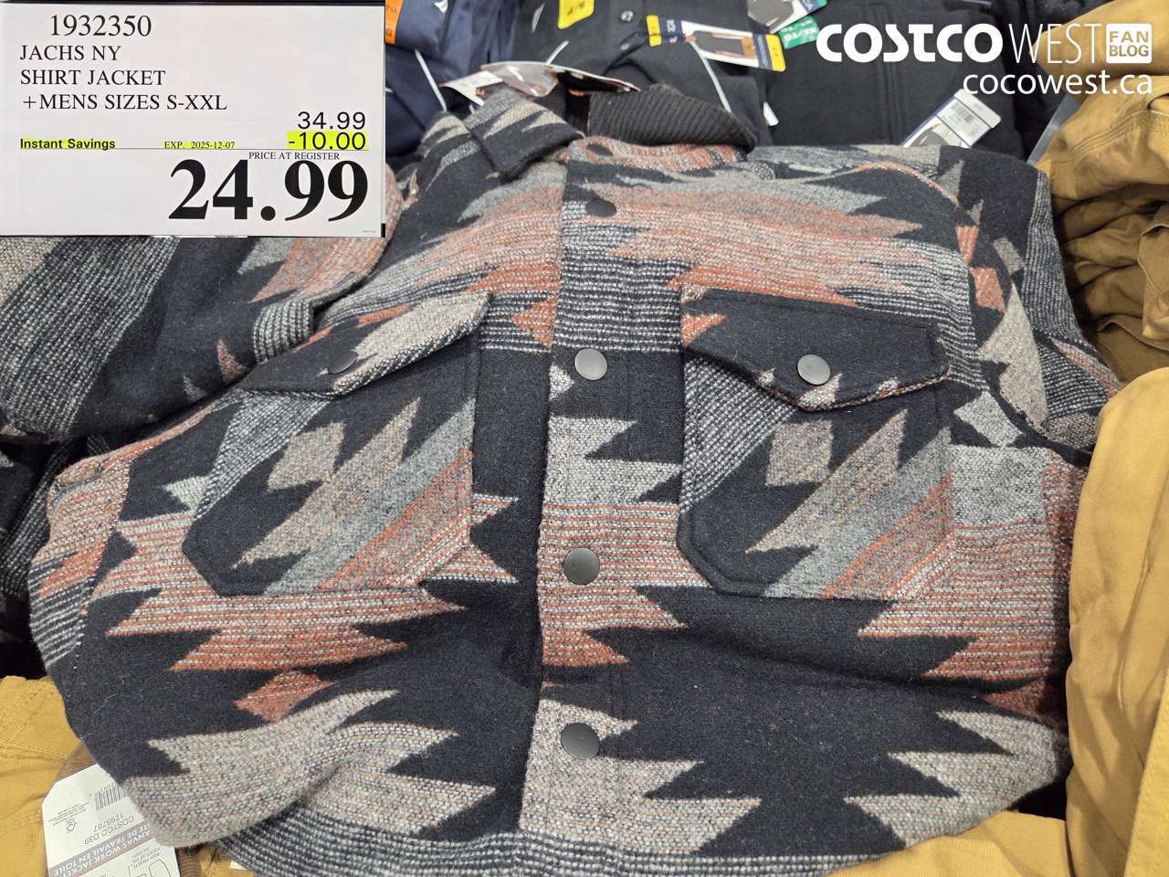 1932350 JACHS NY SHIRT JACKET MENS SIZES S-XXL ($10.00 INSTANT SAVINGS EXPIRES ON 2025-12-07) $24.99