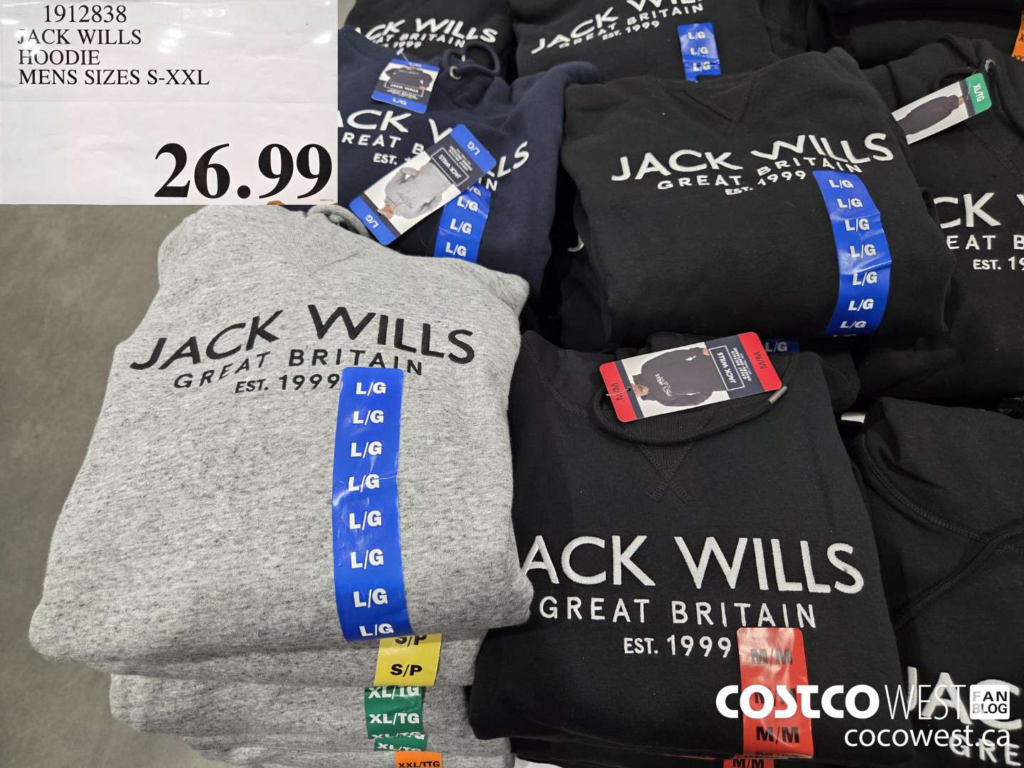 1912838 JACK WILLS HOODIE MENS SIZES S-XXL $26.99