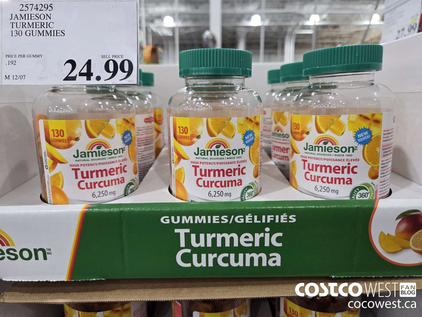 2574295 JAMIESON TURMERIC 130 GUMMIES $24.99