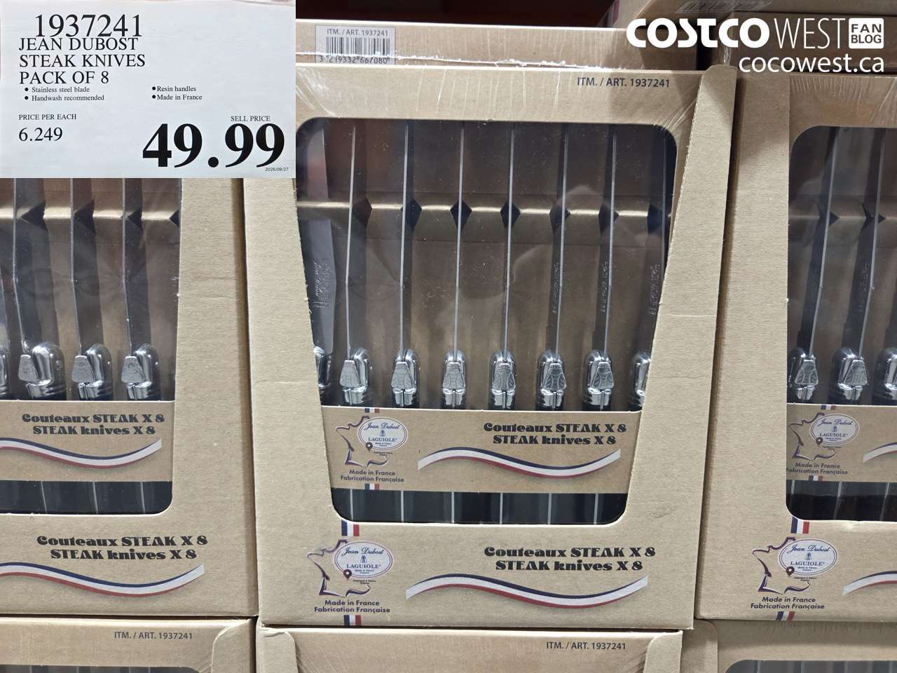 1937241 JEAN DUBOST STEAK KNIVES PACK OF 8 $49.99