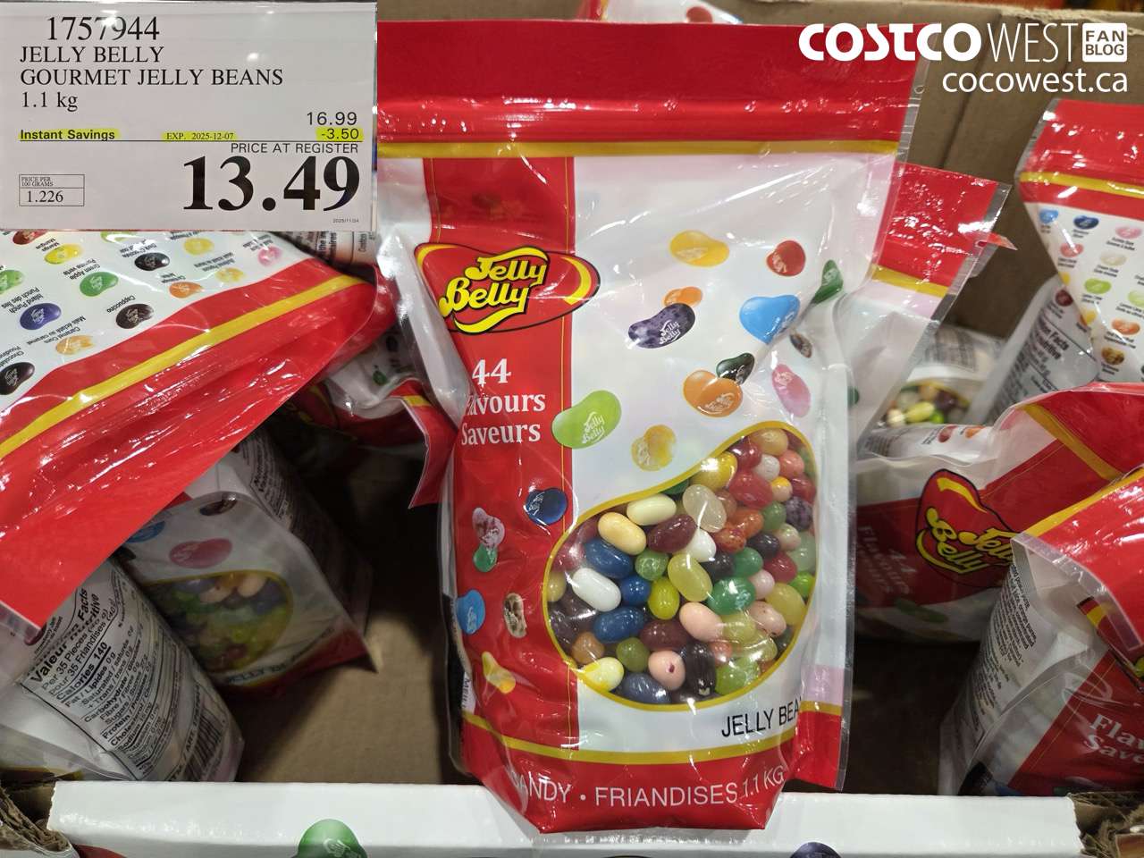 1757944 JELLY BELLY GOURMET JELLY BEANS 1.1 kg ($3.50 INSTANT SAVINGS EXPIRES ON 2025-12-07) $13.49