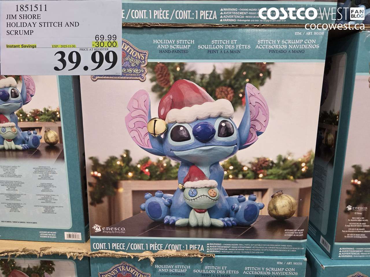 1851511 JIM SHORE HOLIDAY STITCH AND SCRUMP ($30.00 INSTANT SAVINGS EXPIRES ON 2025-11-30) $39.99