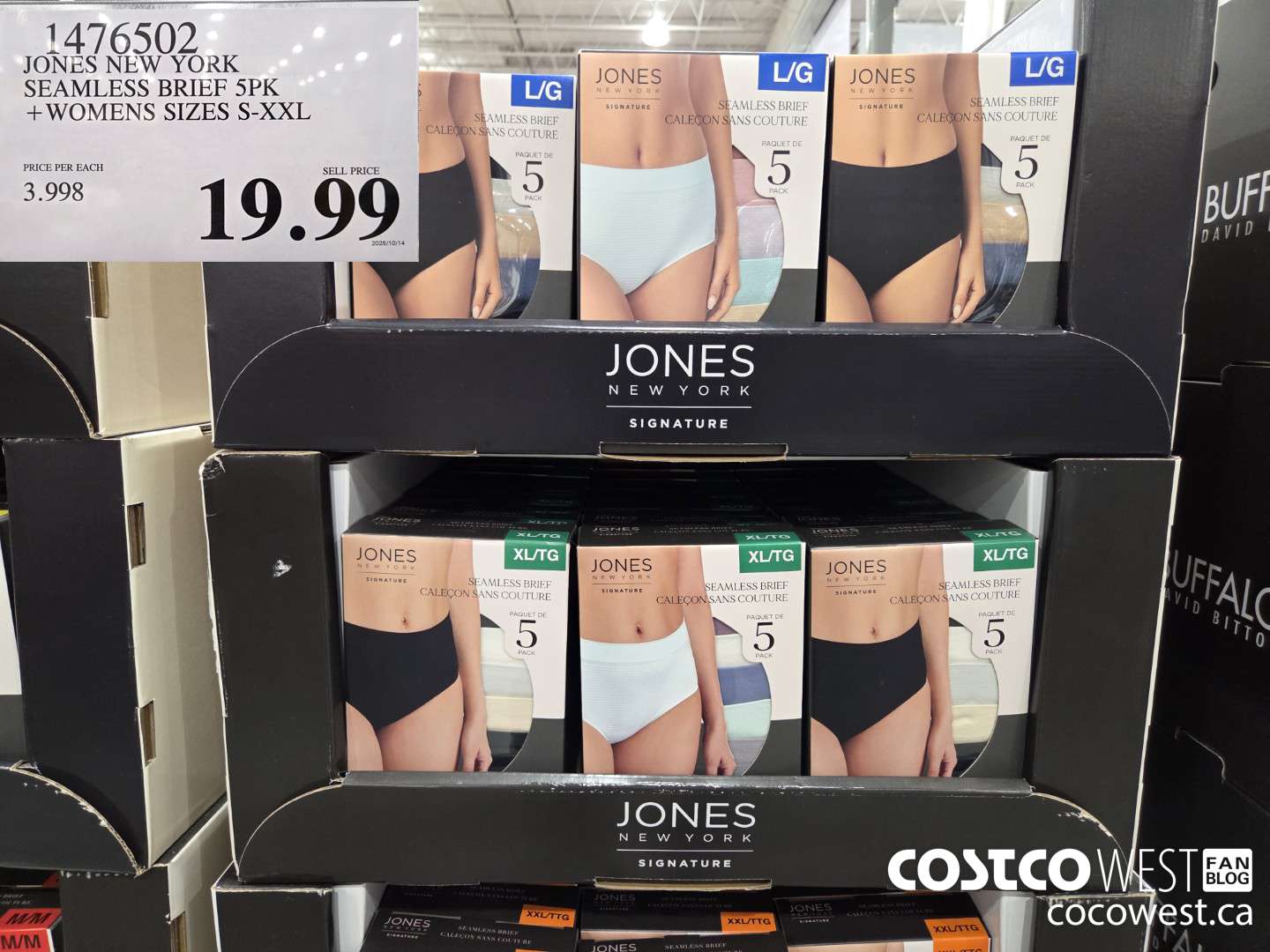 1476502 JONES NEW YORK SEAMLESS BRIEF 5PK WOMENS SIZES S-XXL $19.99