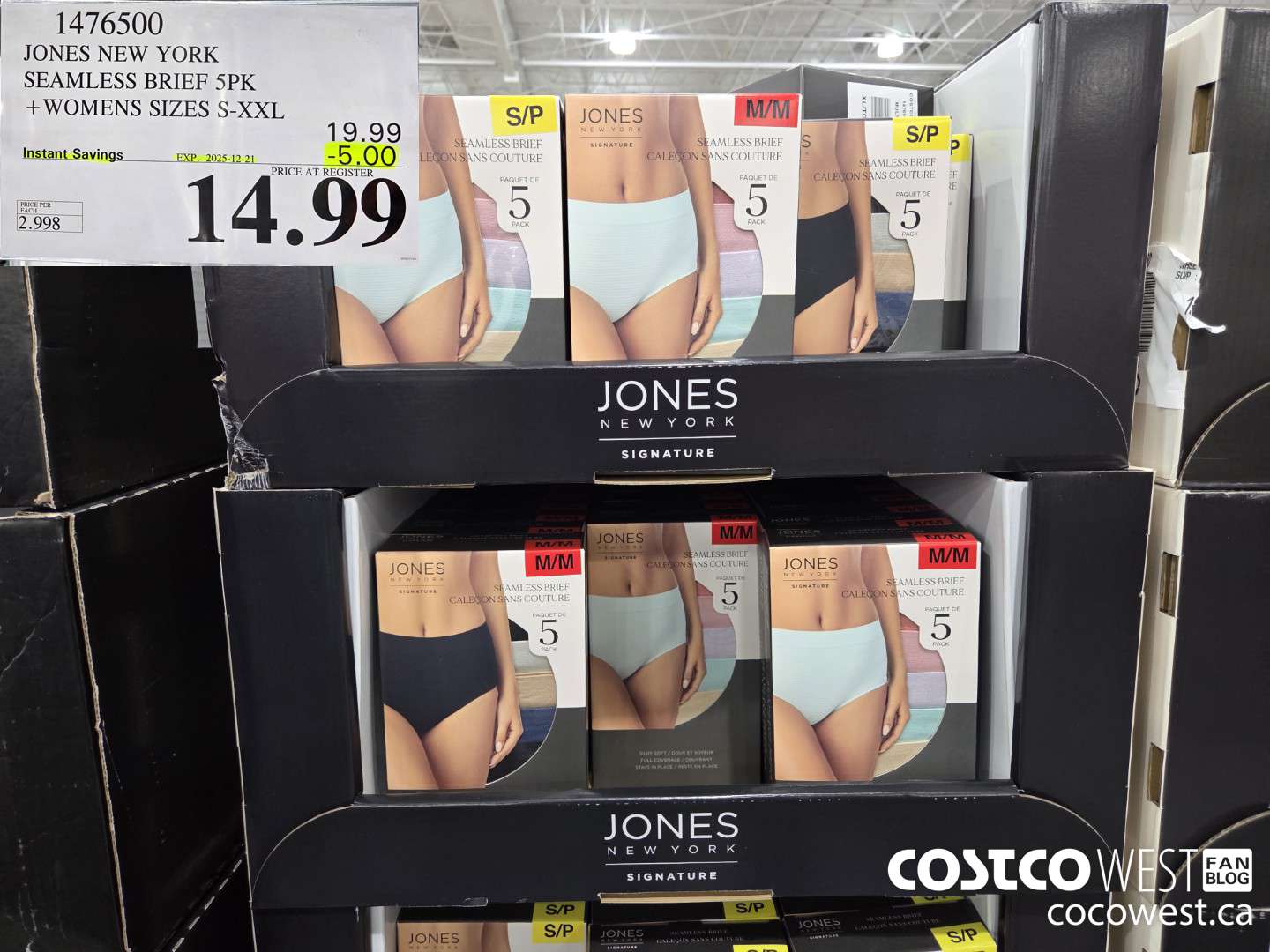 1476500 JONES NEW YORK SEAMLESS BRIEF 5PK LADIES SIZES S-XXL ($5.00 INSTANT SAVINGS EXPIRES ON 2025-12-21) $14.99