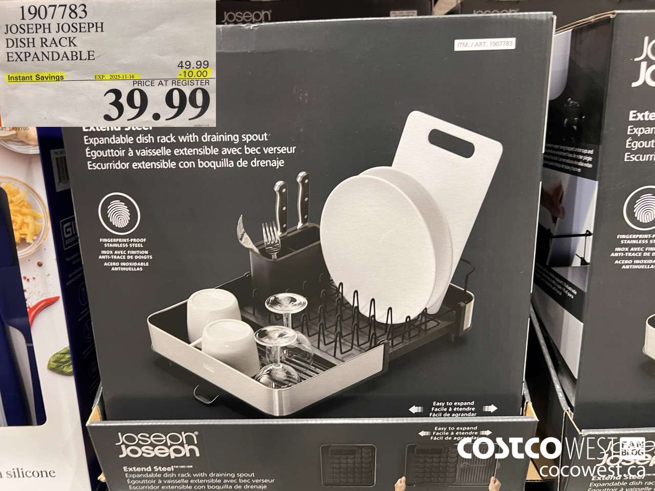 1907783 JOSEPH JOSEPH DISH RACK EXPANDABLE ($10.00 INSTANT SAVINGS EXPIRES ON 2025-11-16) $39.99