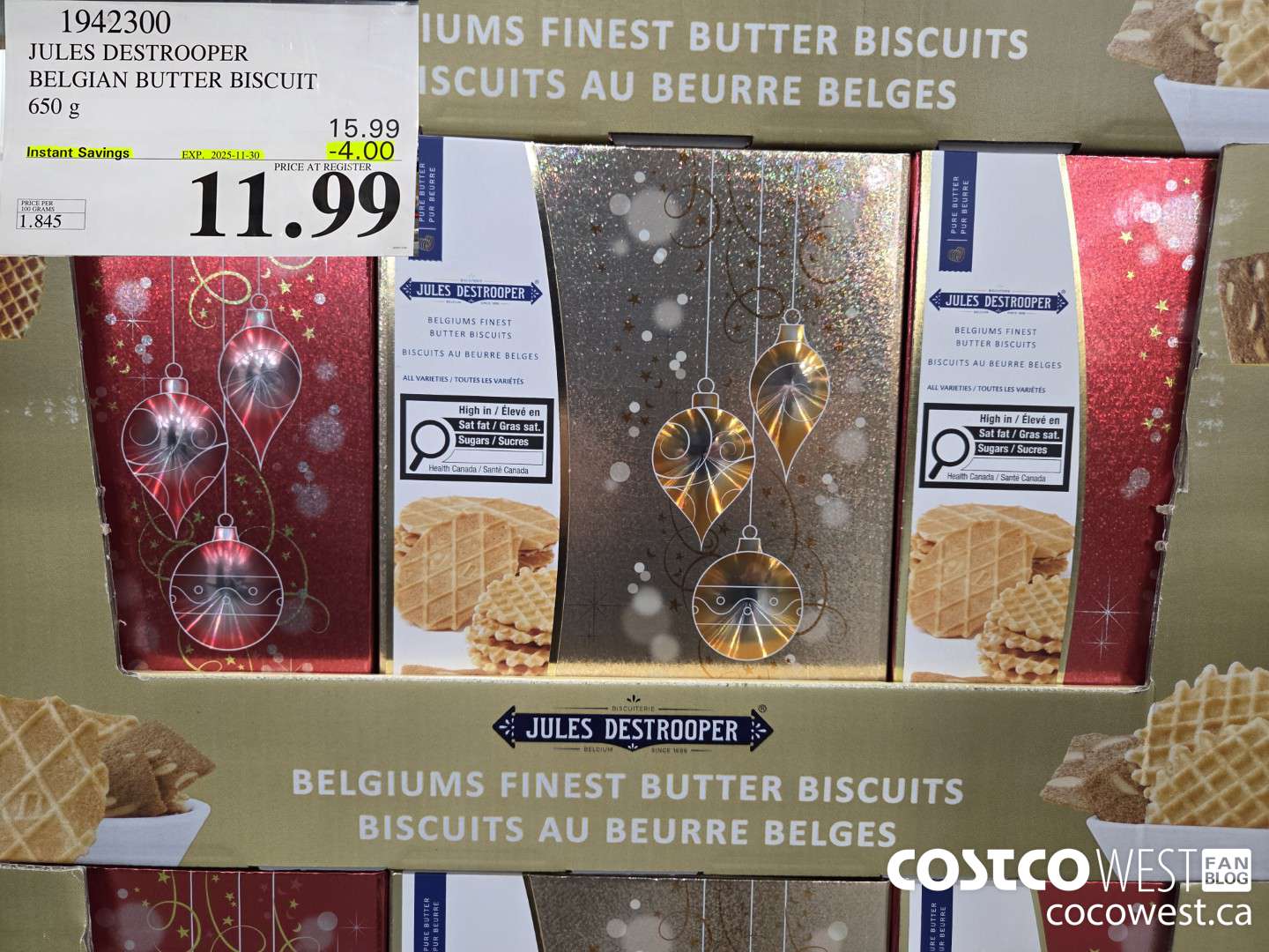 1942300 JULES DESTROOPER BELGIAN BUTTER BISCUIT 650G ($4.00 INSTANT SAVINGS EXPIRES ON 2025-11-30) $11.99