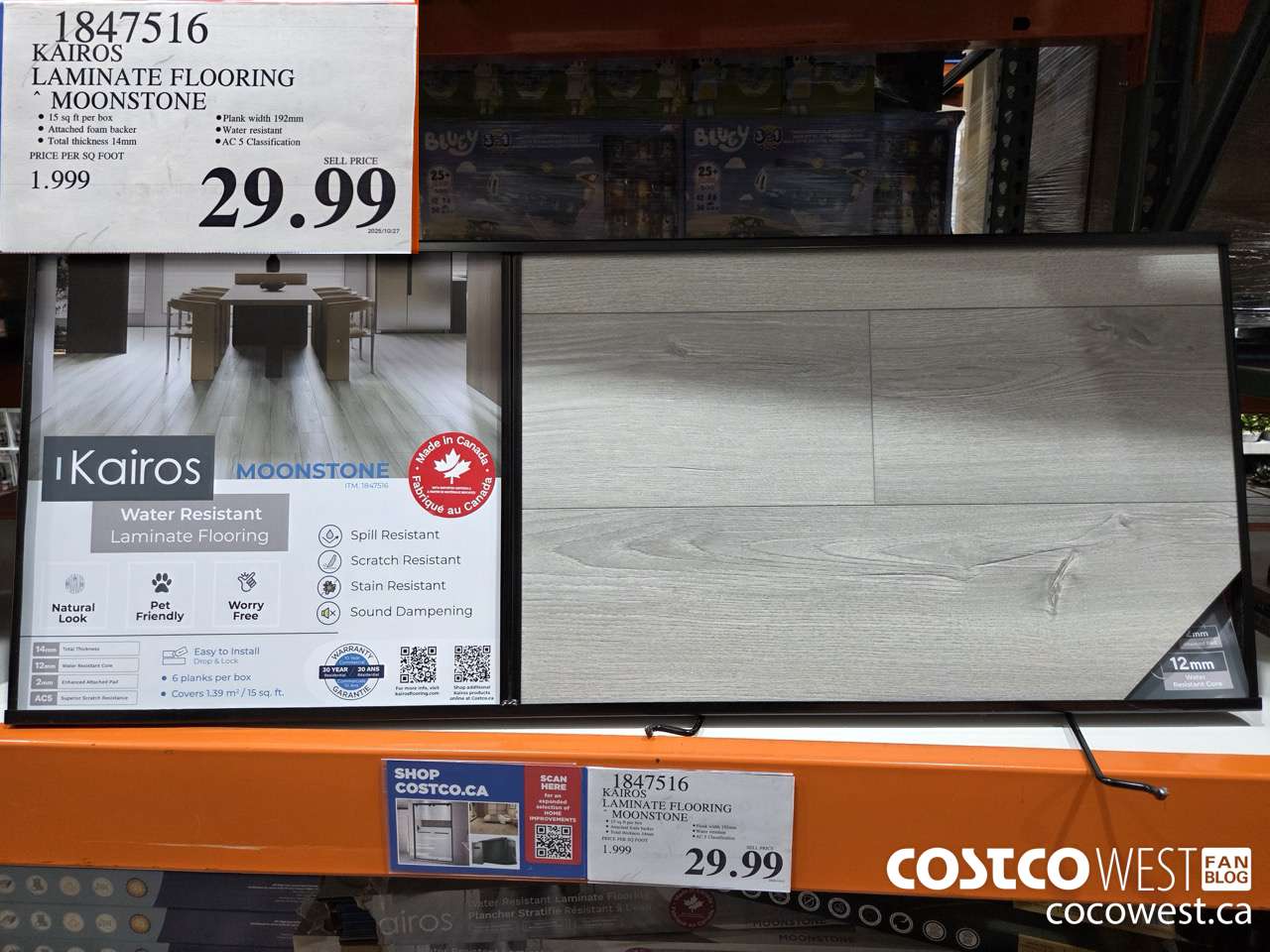 1847516 KAIROS LAMINATE FLOORING MOONSTONE $29.99