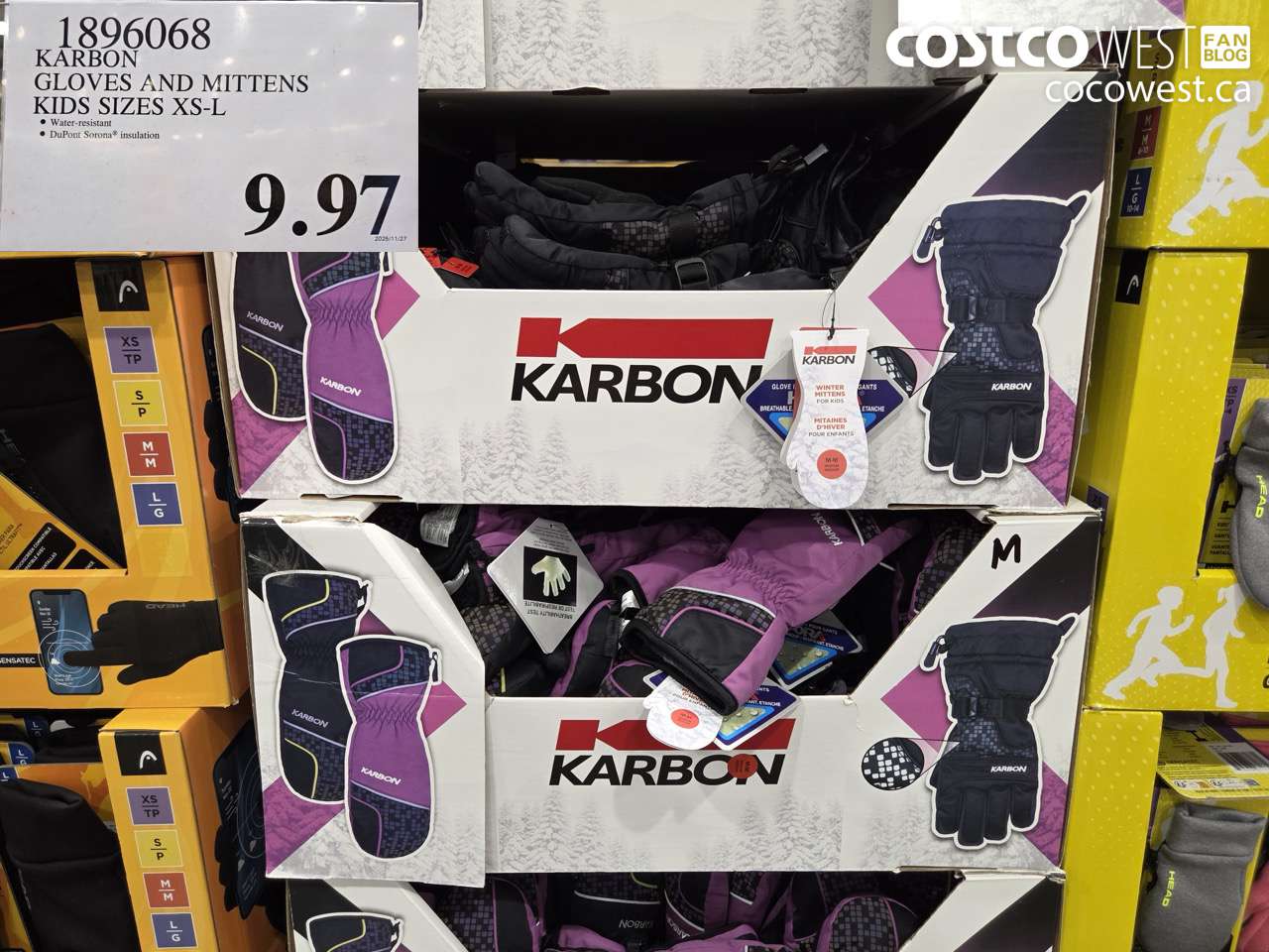 1896068 KARBON GLOVES AND MITTENS KIDS SIZES XS-L $9.97