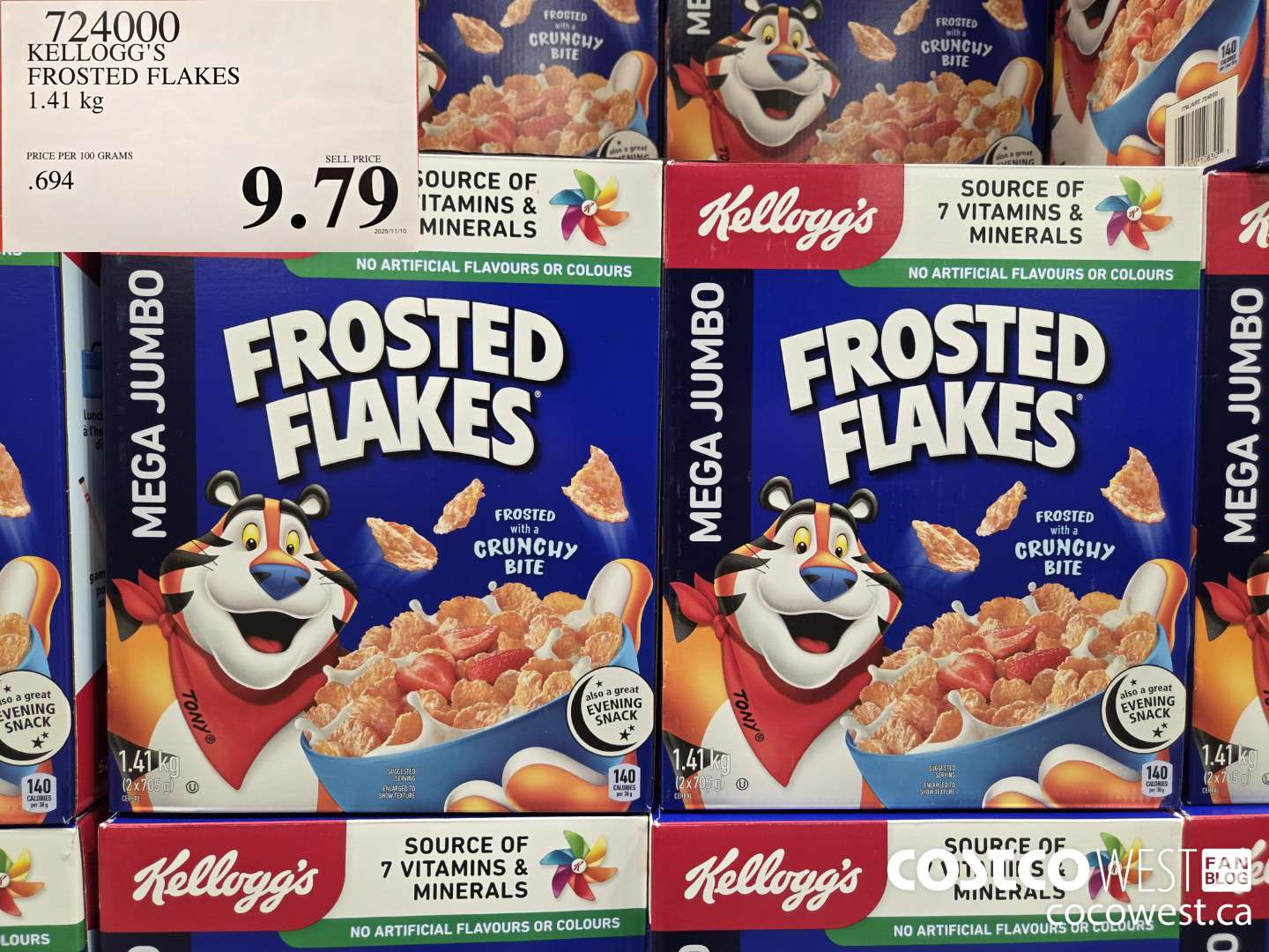 724000 KELLOGG'S FROSTED FLAKES 1.41 kg $9.79