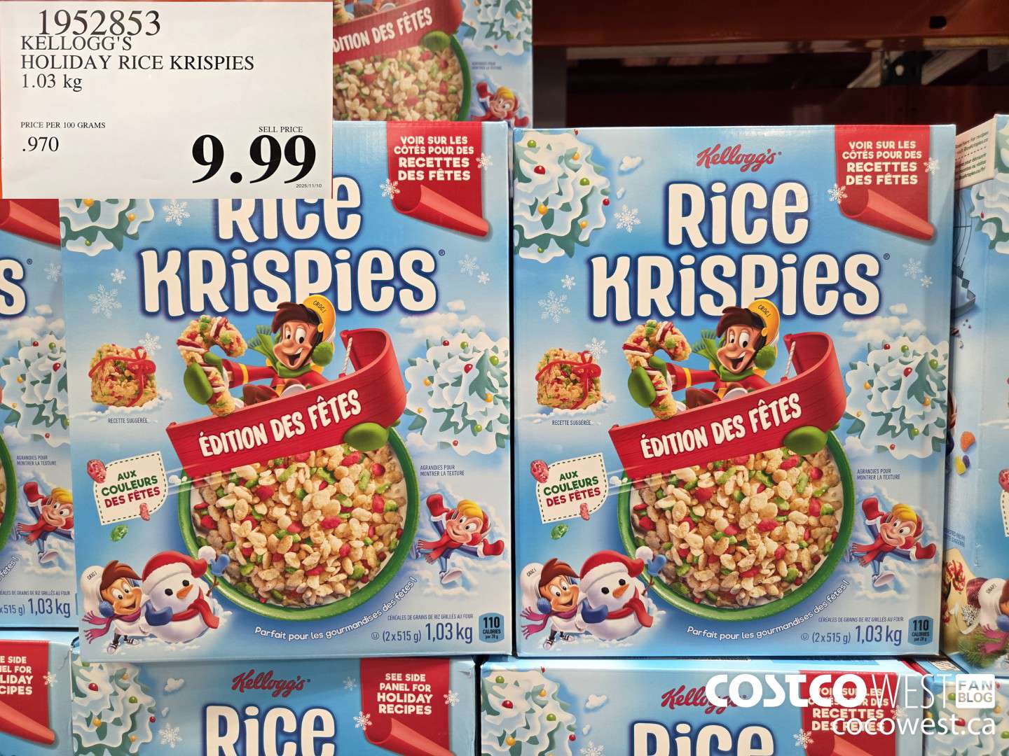 1952853 KELLOGG'S HOLIDAY RICE KRISPIES 1.03 kg $9.99