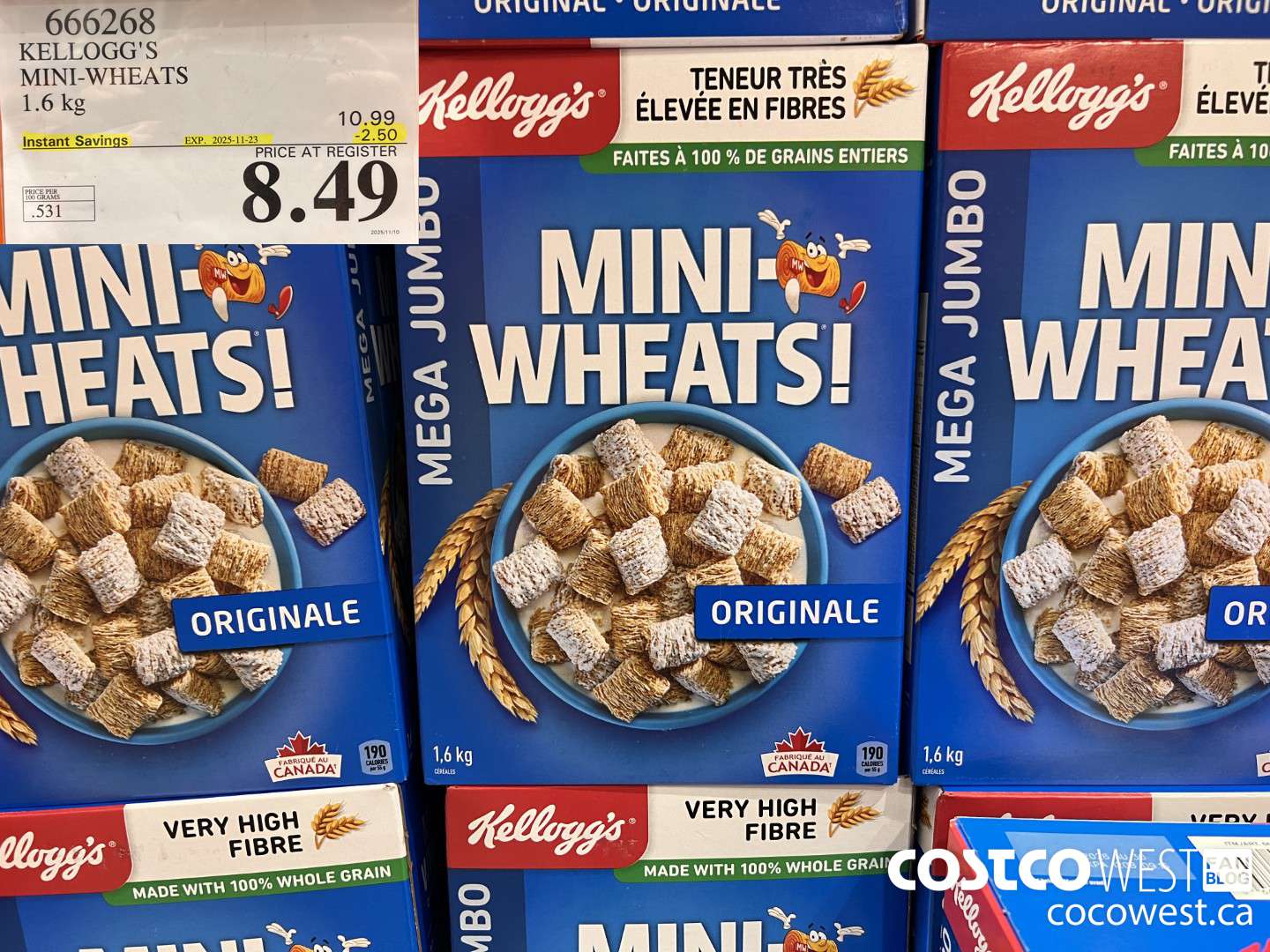 666268 KELLOGG'S MINI WHEATS 1.6 kg ($2.50 INSTANT SAVINGS EXPIRES ON 2025-11-23) $8.49