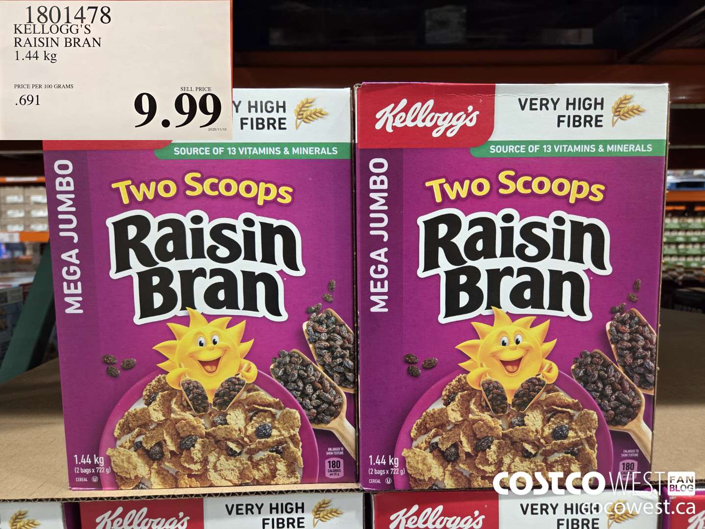 1801478 KELLOGG'S RAISIN BRAN 1.44 kg $9.99