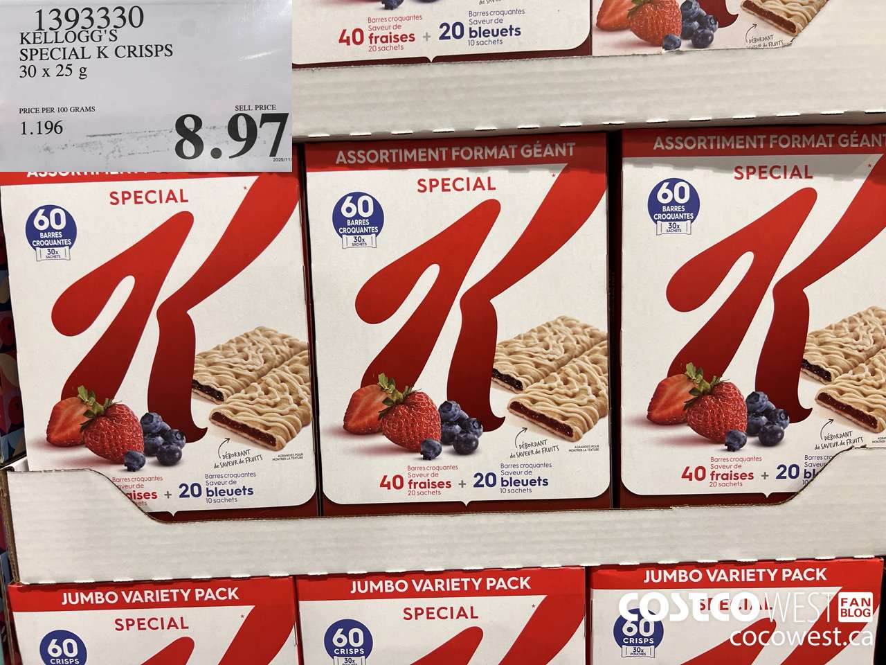 1393330 KELLOGG'S SPECIAL K CRISPS 750 G $8.97