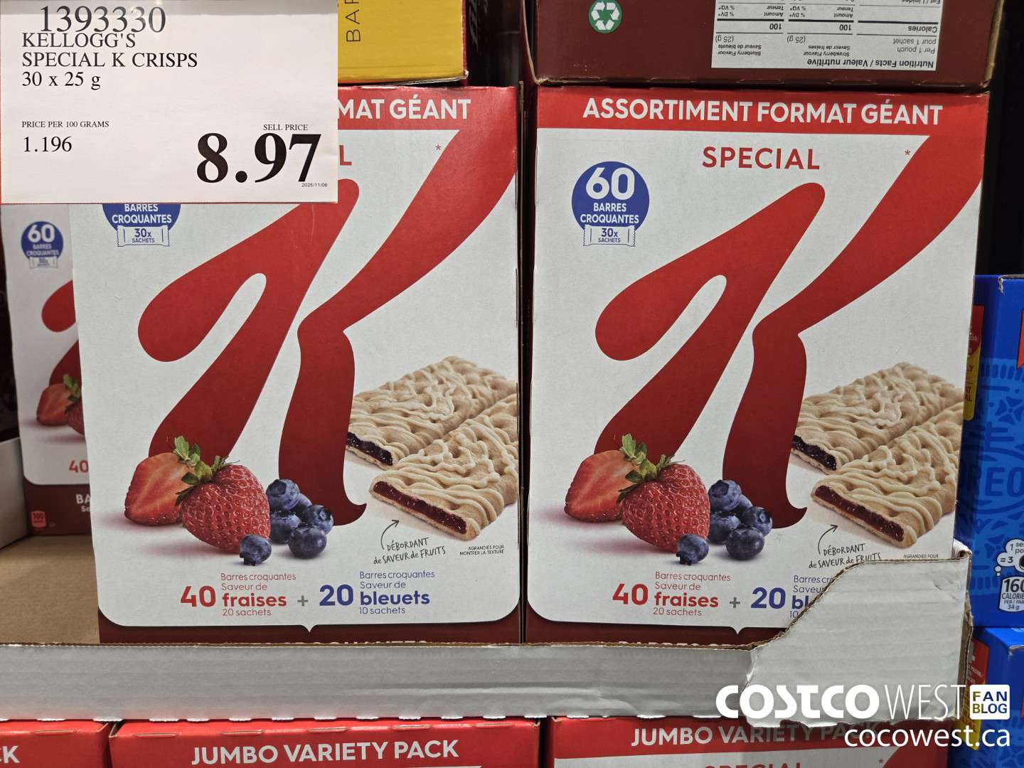 1393330 KELLOGG'S SPECIAL K CRISPS 750 G $8.97