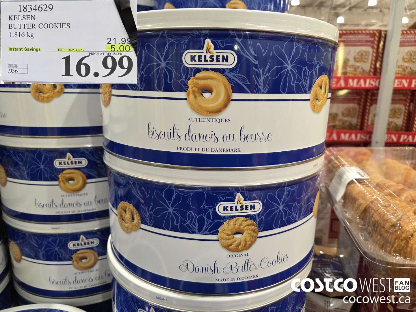 1834629 KELSEN BUTTER COOKIES 1.816KG ($5.00 INSTANT SAVINGS EXPIRES ON 2025-11-23) $16.99