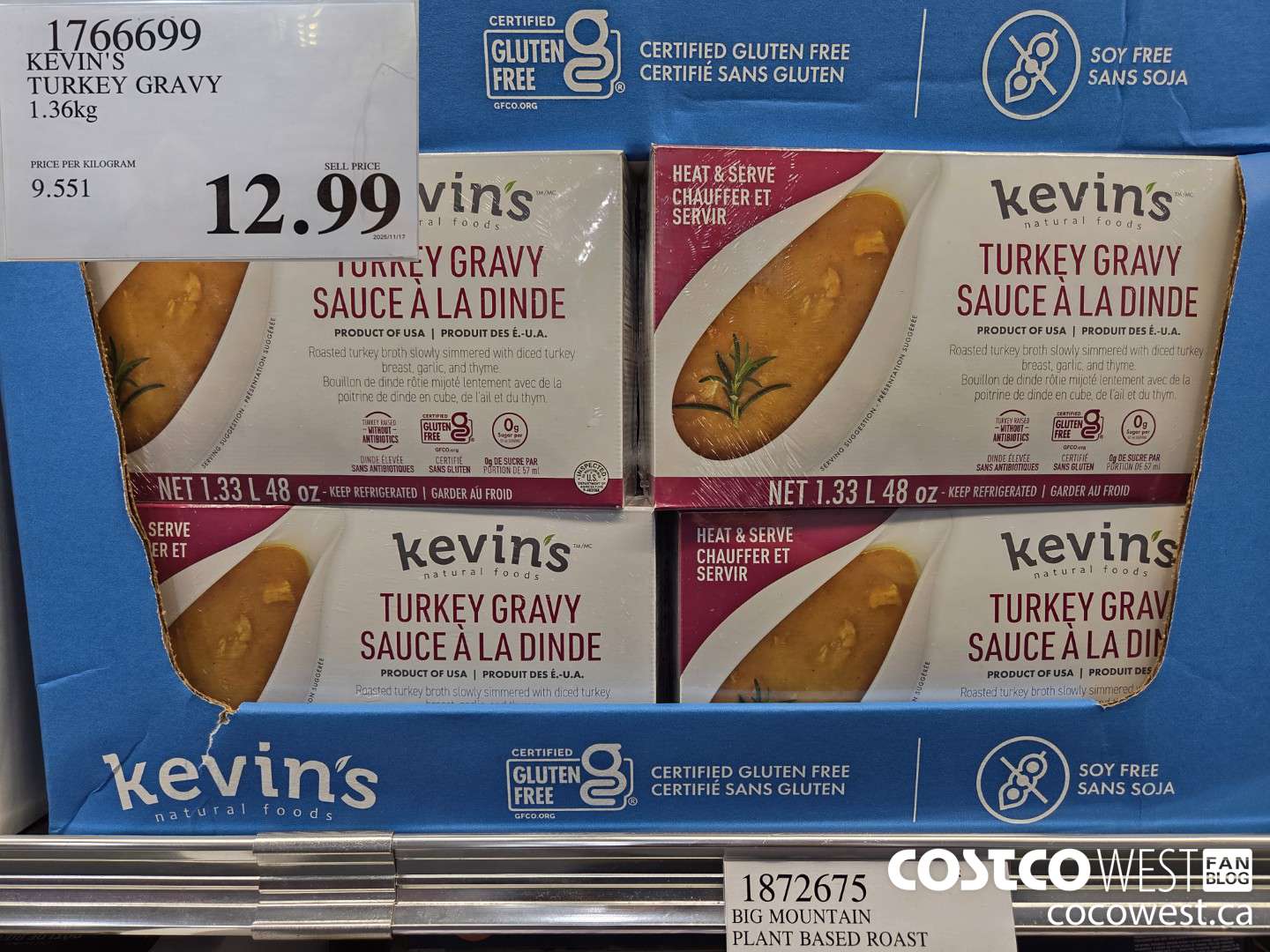 1766699 KEVIN'S TURKEY GRAVY 1.36KG $12.99