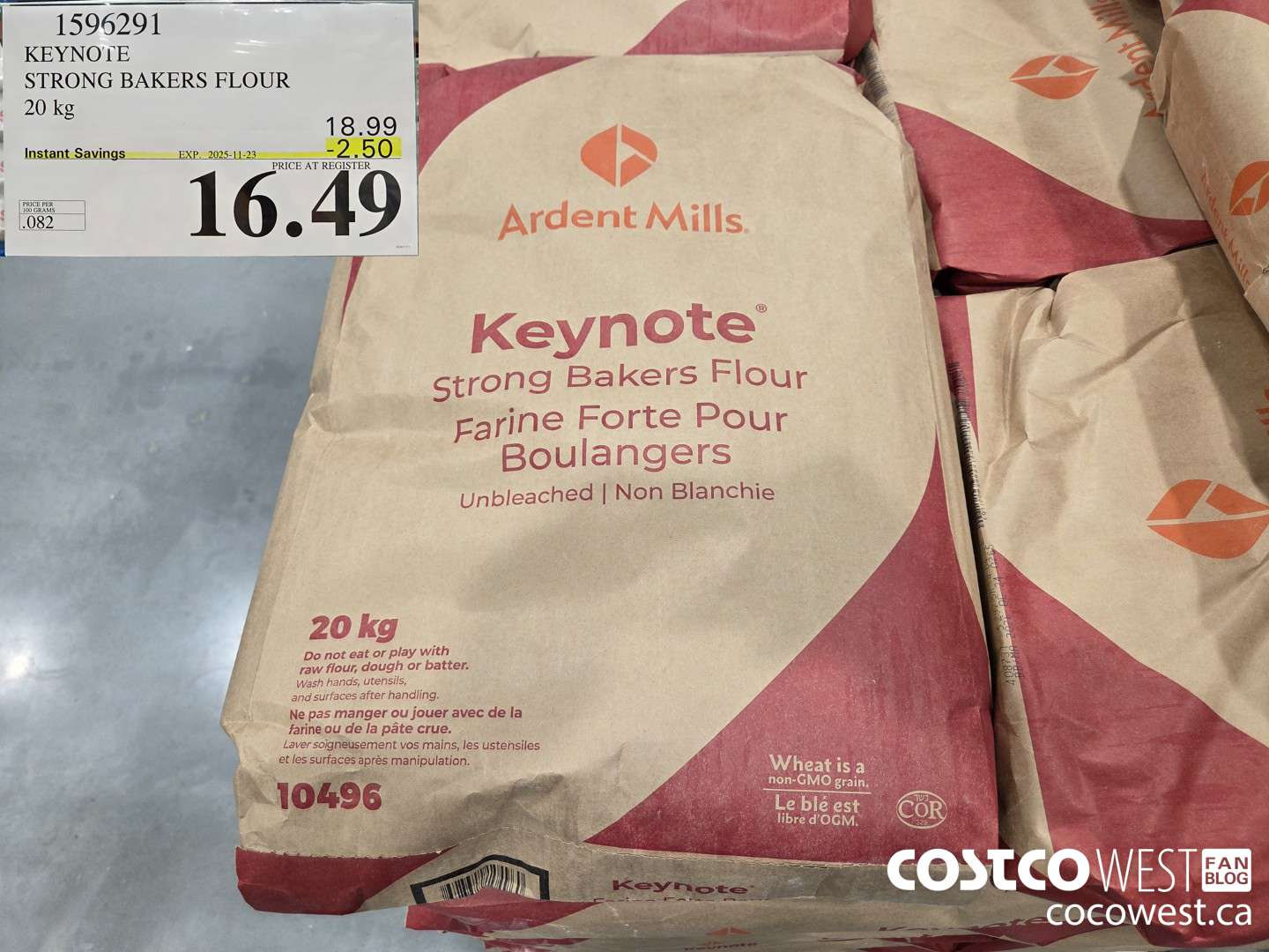 1596291 KEYNOTE STRONG BAKERS FLOUR 20 kg ($2.50 INSTANT SAVINGS EXPIRES ON 2025-11-23) $16.49