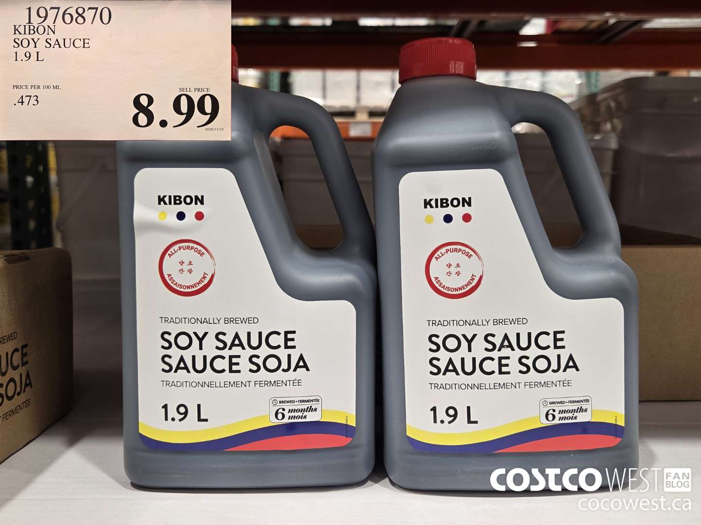 1976870 KIBON SOY SAUCE 1.9 L $8.99