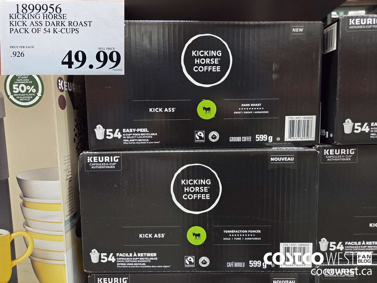 1899956 KICKING HORSE KICK ASS DARK ROAST PACK OF 54 K-CUPS $49.99