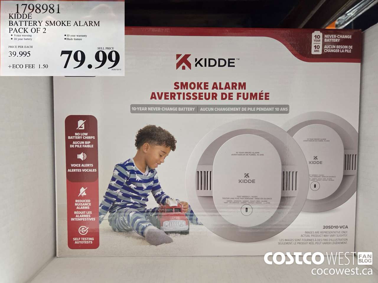 1798981 KIDDE BATTERY SMOKE ALARM PACK OF 2 $79.99