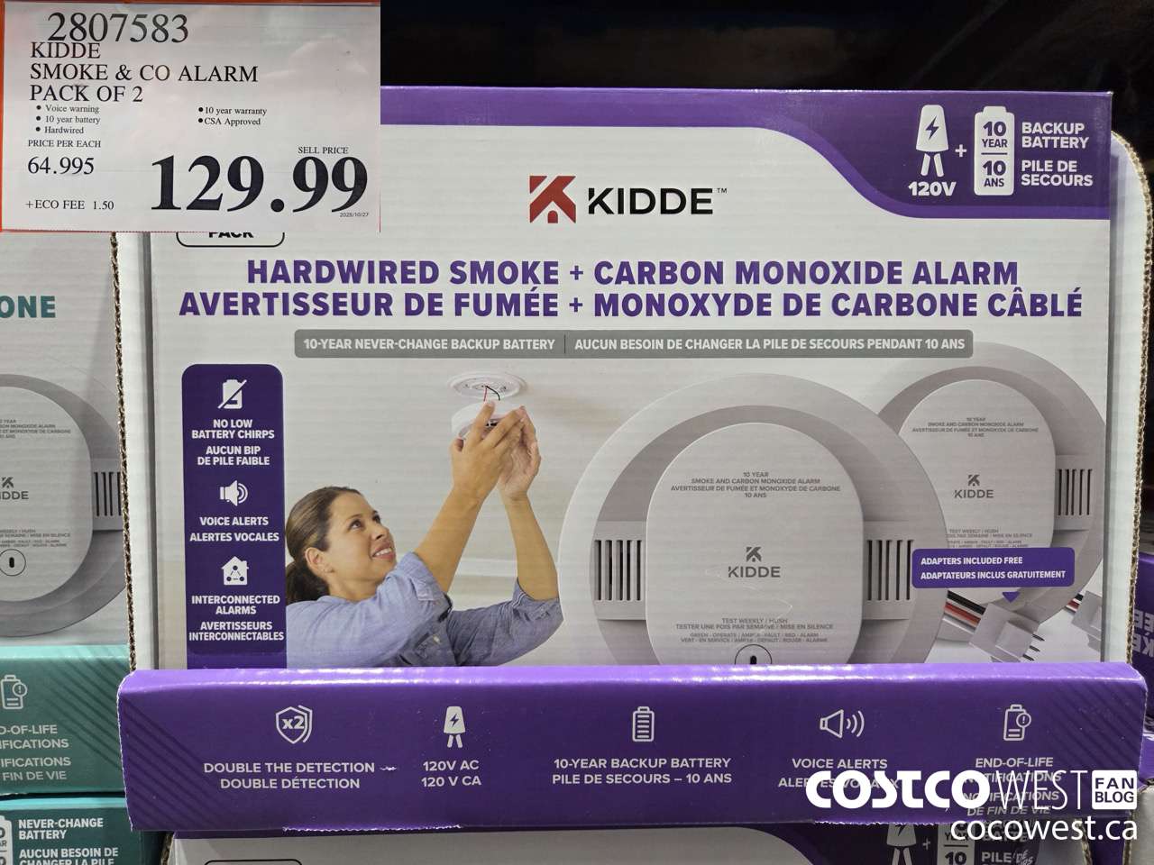 2807583 KIDDE SMOKE & CO ALARM PACK OF 2 $129.99