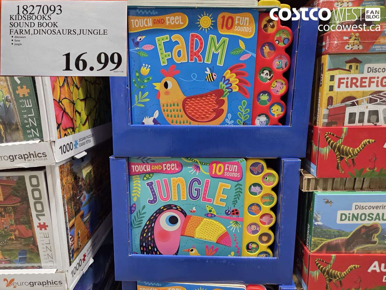 1827093 KIDSBOOKS SOUND BOOK FARM, DINOSAURS, JUNGLE $16.99