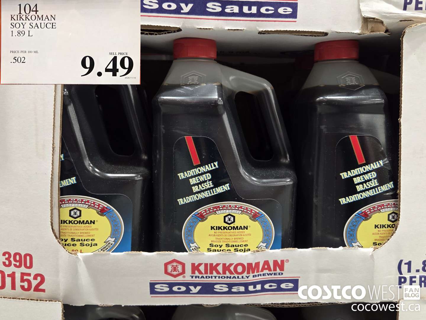 104 KIKKOMAN SOY SAUCE 1.89 L $9.49