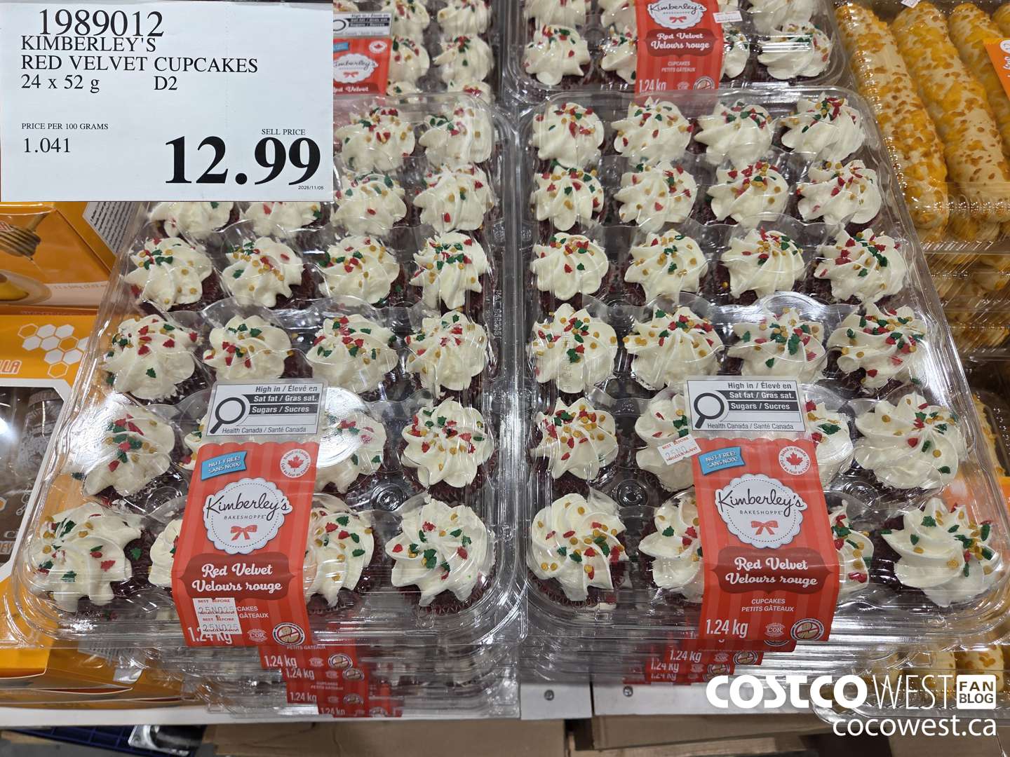 1989012 KIMBERLEY'S RED VELVET CUPCAKES 24 X 52G $12.99