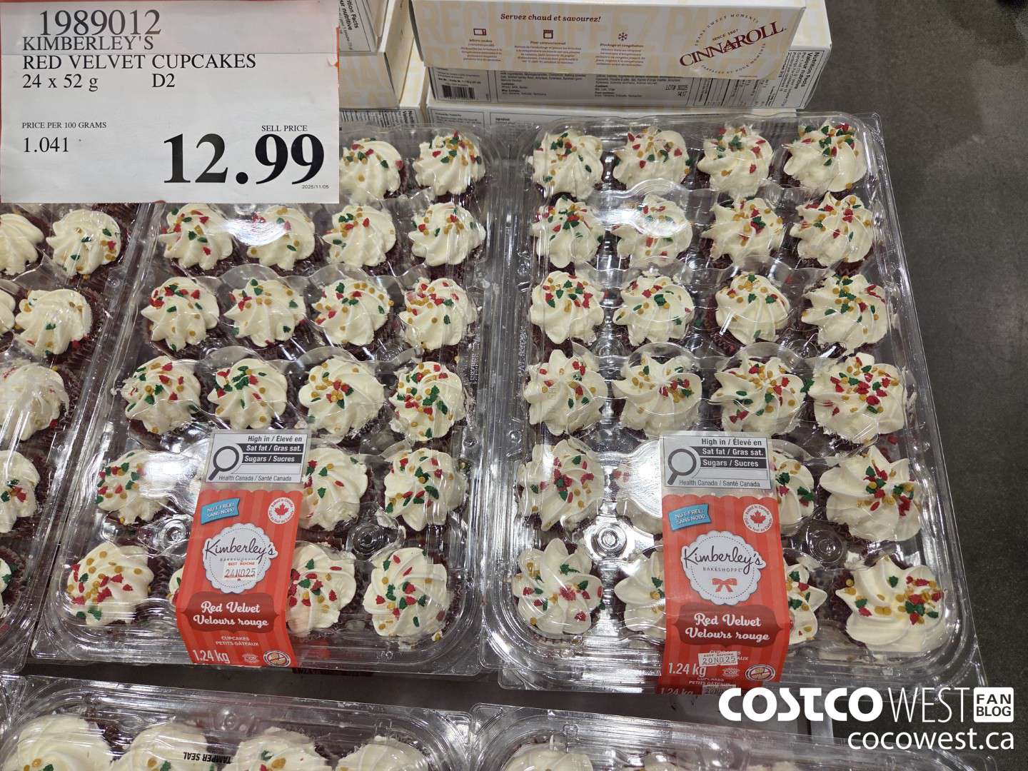 1989012 KIMBERLEY'S RED VELVET CUPCAKES 24 X 52G $12.99