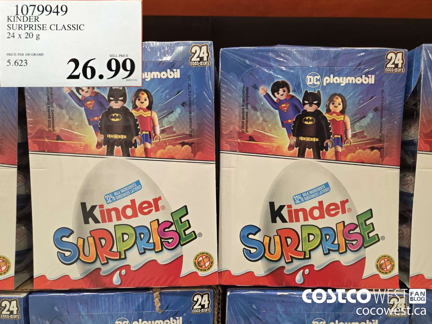 1079949 KINDER SURPRISE CLASSIC 24 x 20 g $26.99