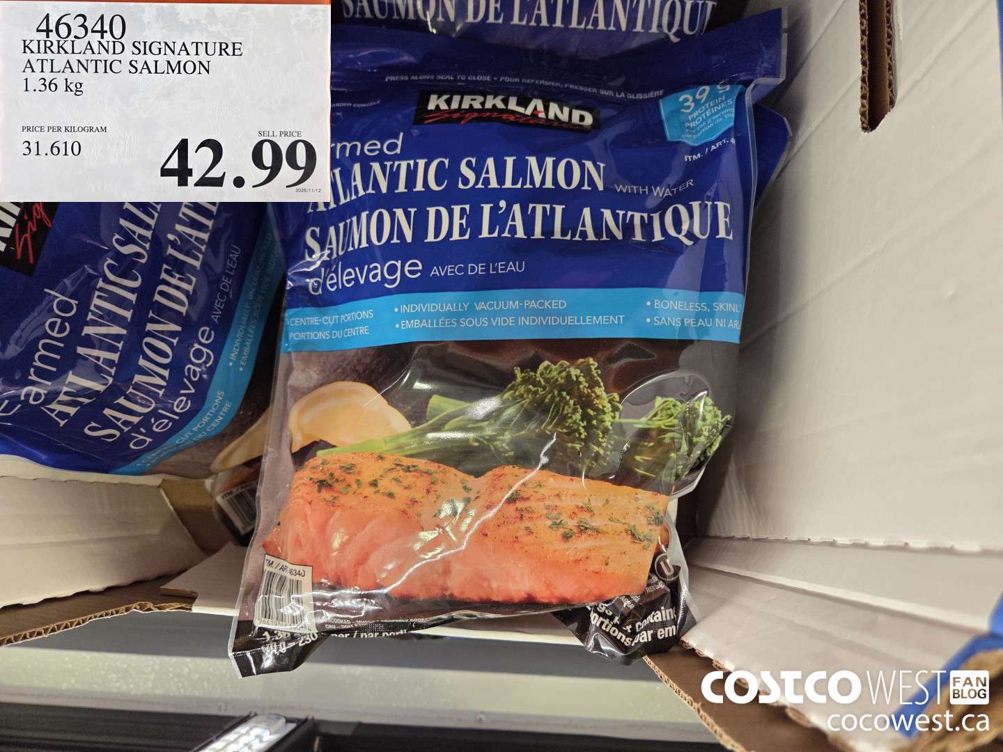 46340 KIRKLAND SIGNATURE ATLANTIC SALMON 1.36 kg $42.99