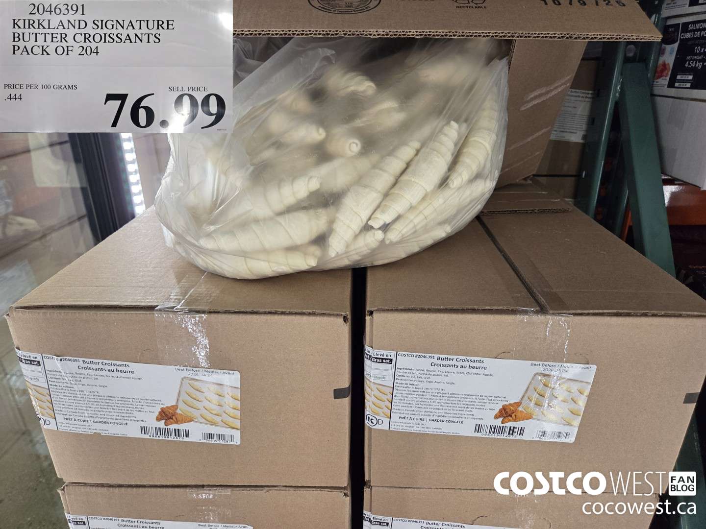 2046391 KIRKLAND SIGNATURE BUTTER CROISSANTS PACK OF 204 $76.99