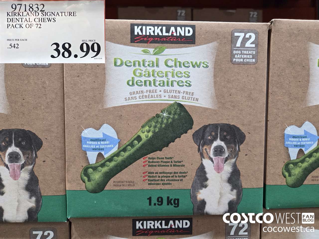 971832 KIRKLAND SIGNATURE DENTAL CHEWS PACK OF 72 $38.99