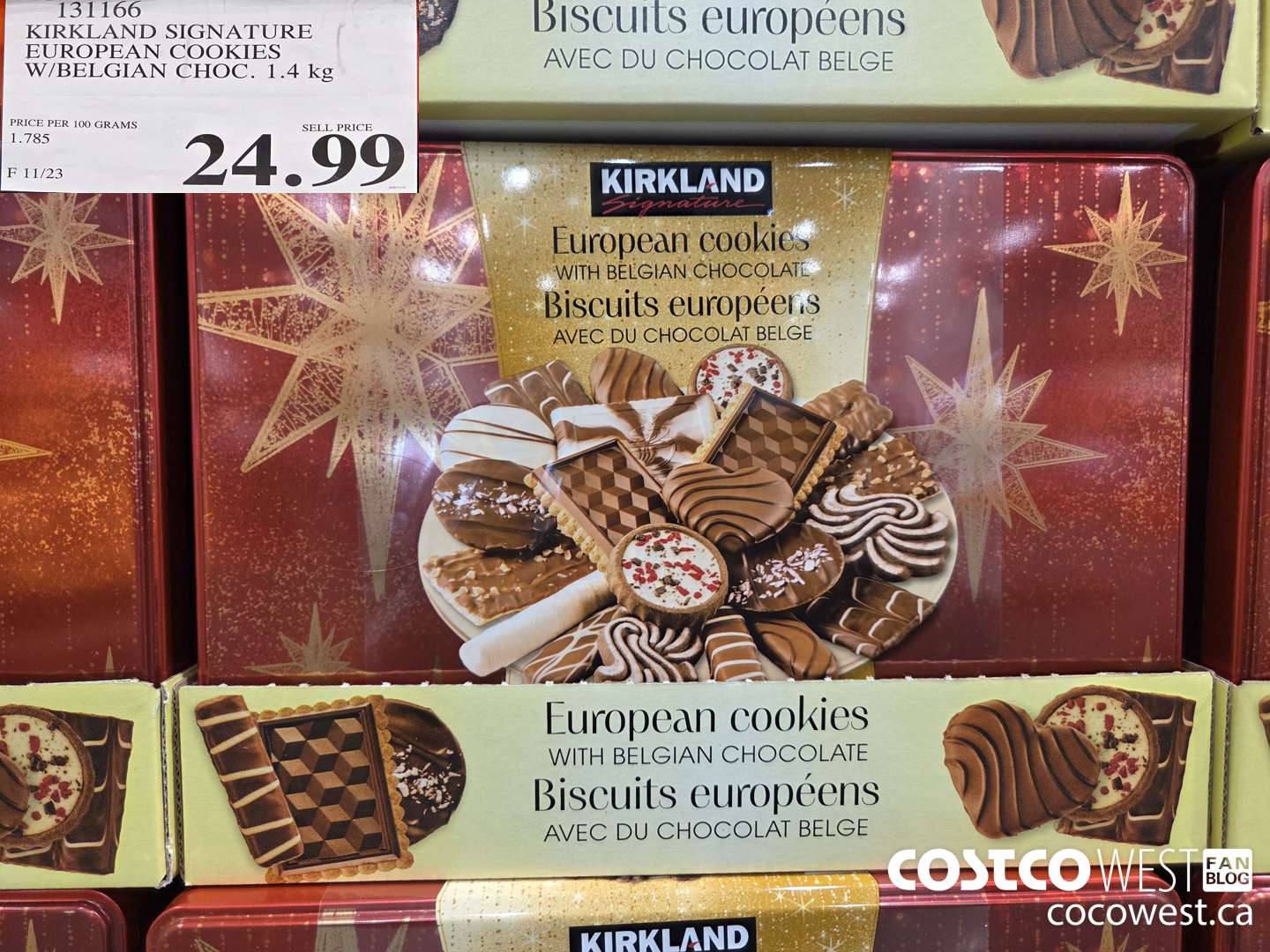 131166 KIRKLAND SIGNATURE EUROPEAN COOKIES W/ BELGIAN CHOC. 1.4 KG $24.99