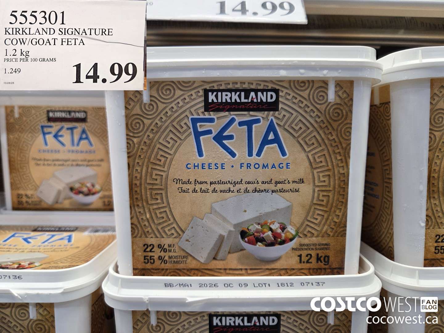 555301 KIRKLAND SIGNATURE FETA CHEESE 1.2 kg $14.99