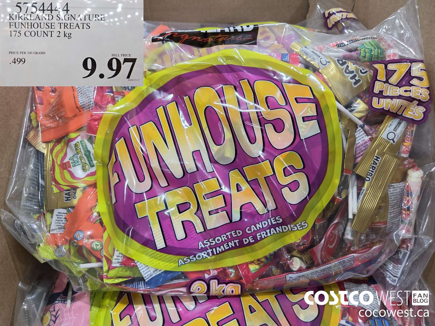 5754444 KIRKLAND SIGNATURE FUNHOUSE TREATS 175 COUNT $9.97