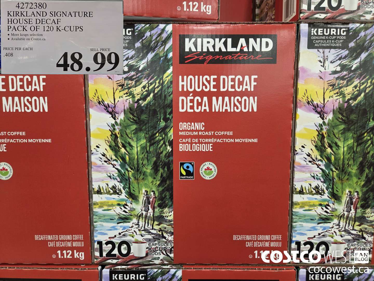 4272380 KIRKLAND SIGNATURE HOUSE DECAF PACK OF 120 K-CUPS $48.99